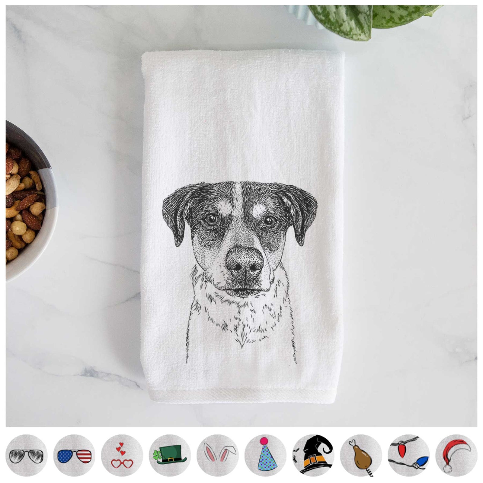 Gertrude the Mixed Breed Decorative Hand Towel