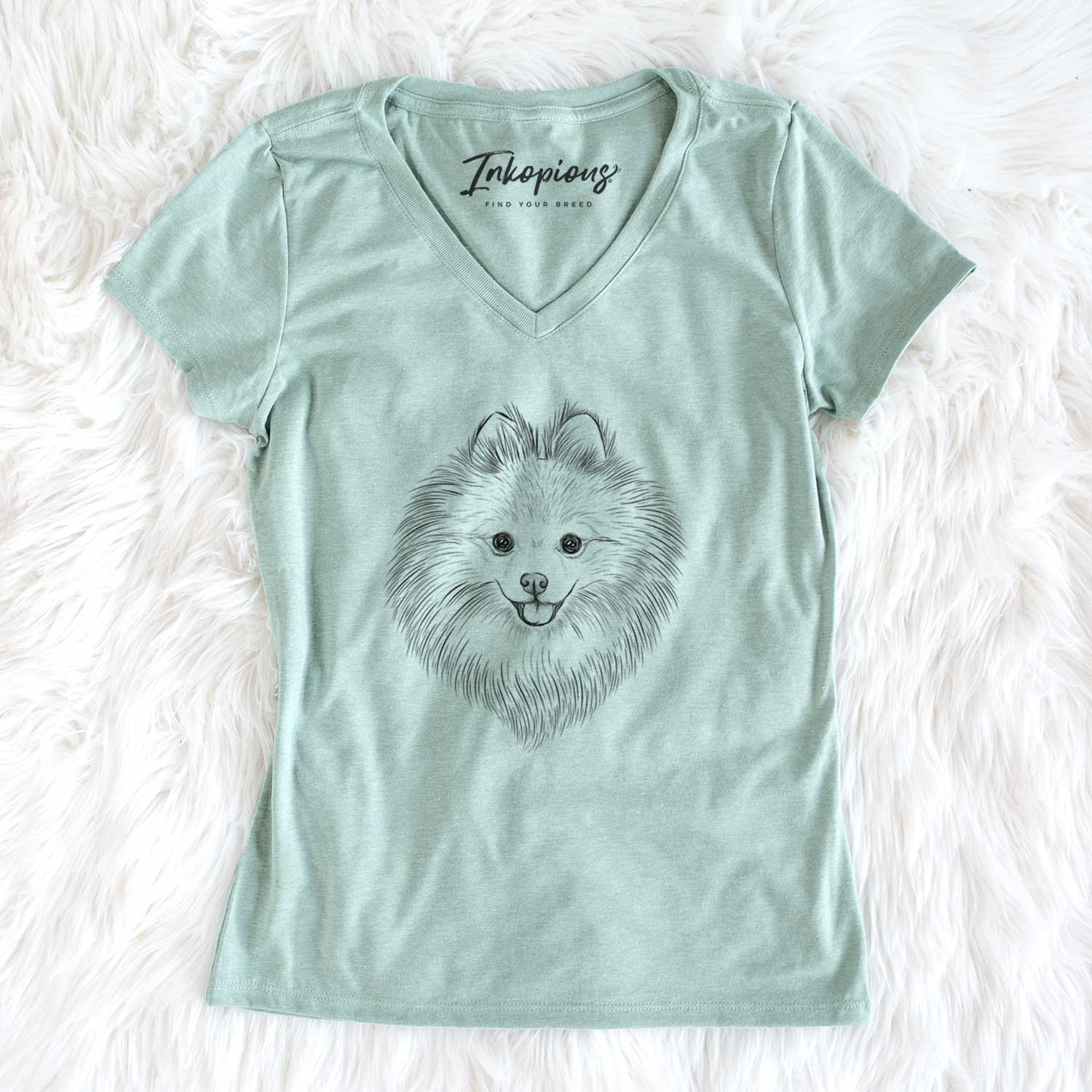 Bare GiGi the Pomeranian - Women's V-neck Shirt