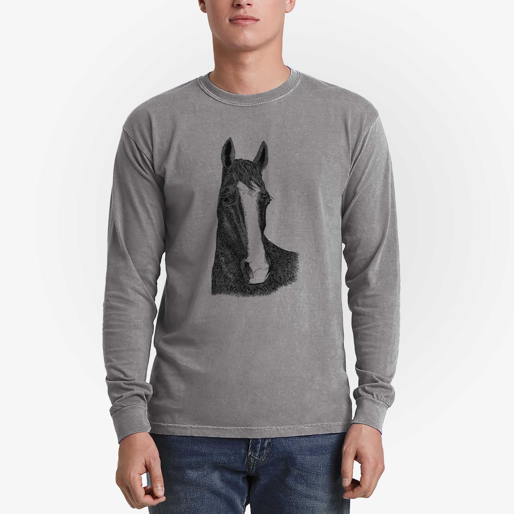 Bare Gibson the Tennessee Walking Horse - Heavyweight 100% Cotton Long Sleeve