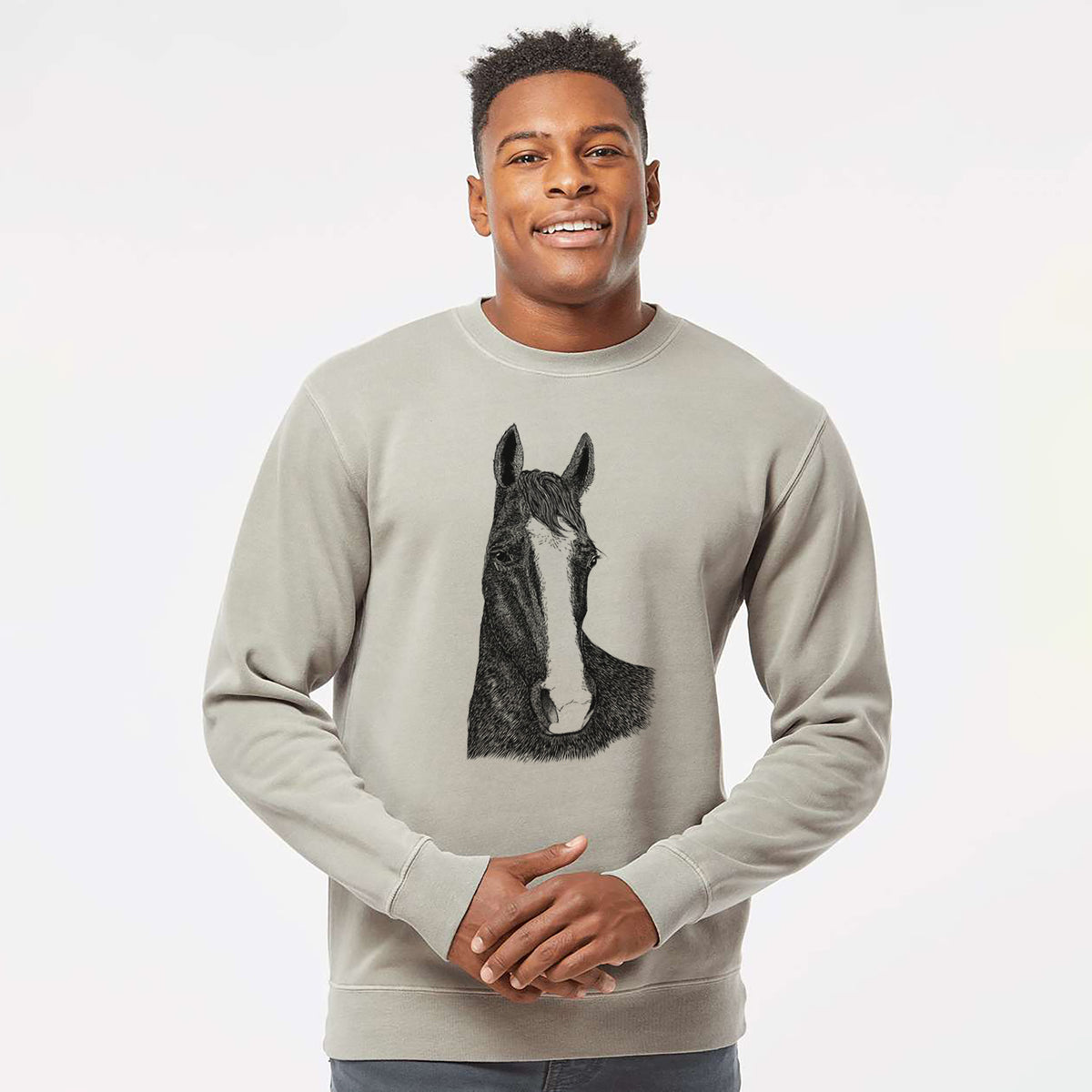 Bare Gibson the Tennessee Walking Horse - Unisex Pigment Dyed Crew Sweatshirt