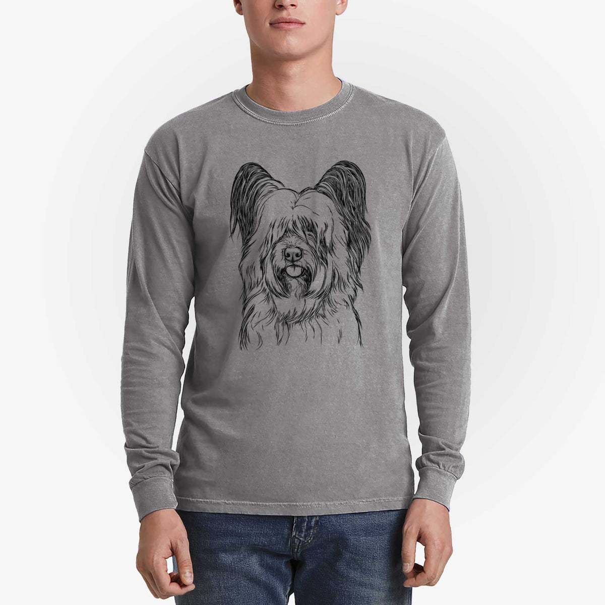 Bare Gideon the Skye Terrier - Heavyweight 100% Cotton Long Sleeve