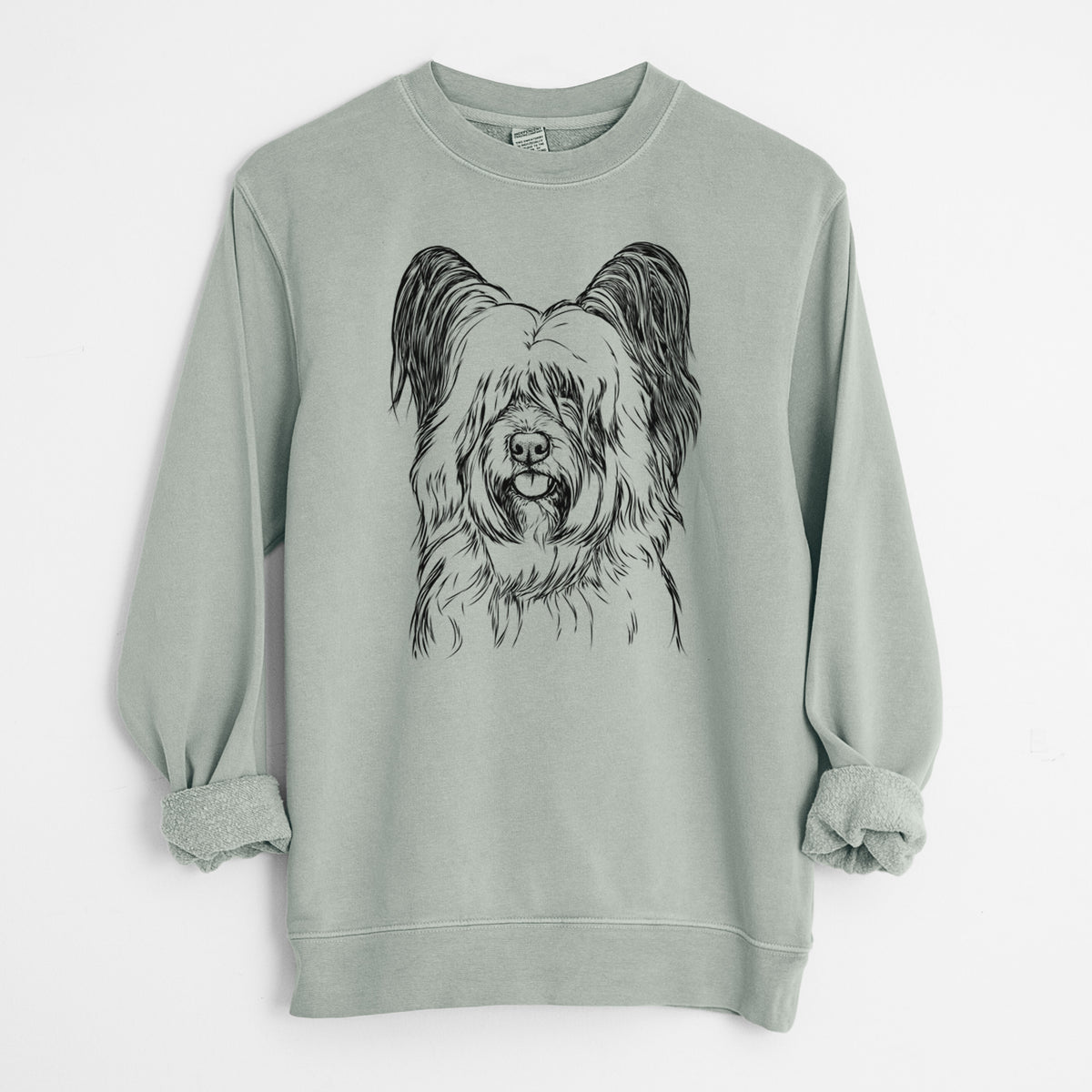 Bare Gideon the Skye Terrier - Unisex Pigment Dyed Crew Sweatshirt