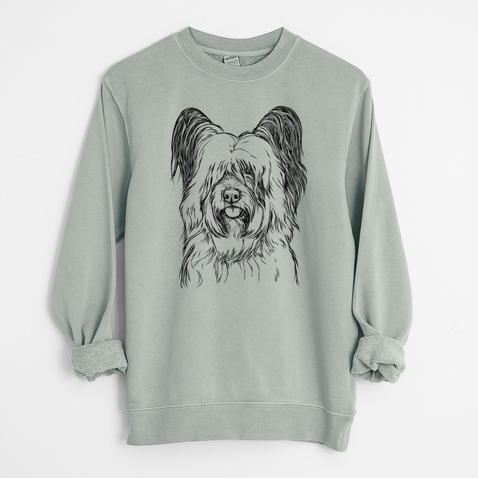Bare Gideon the Skye Terrier - Unisex Pigment Dyed Crew Sweatshirt