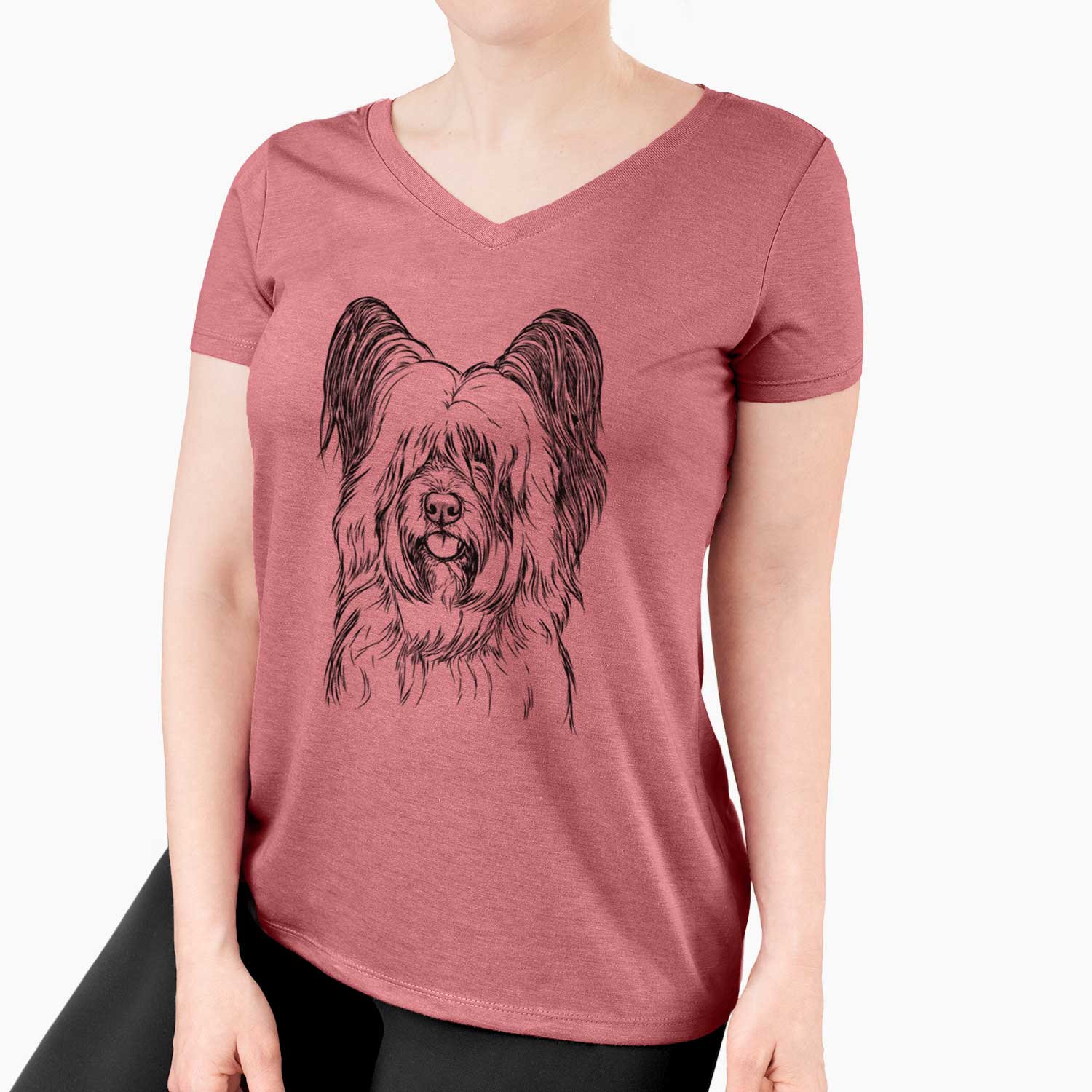 Bare Gideon the Skye Terrier - Women's V-neck Shirt