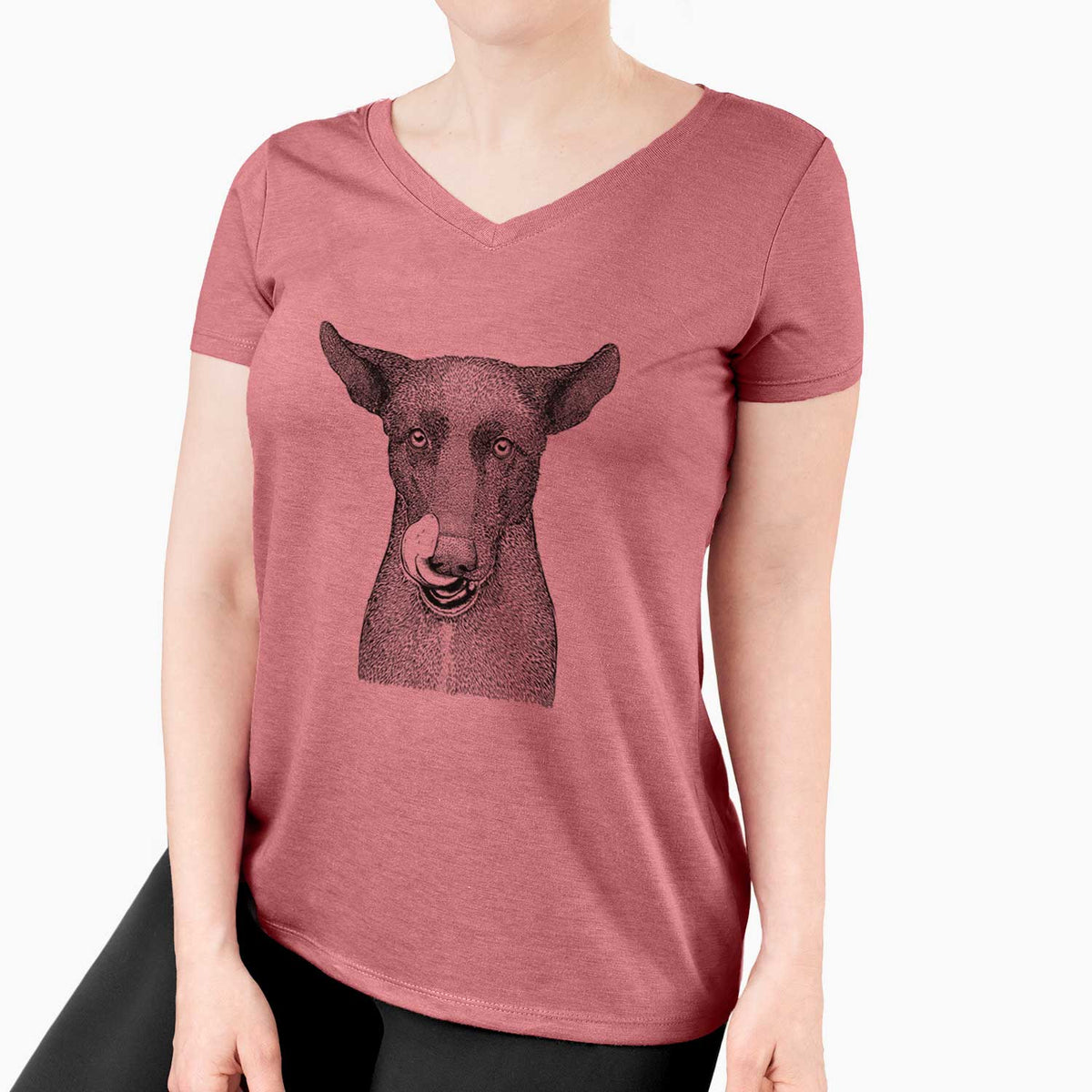 Bare Gidget the Mexican Street Dog - Women's V-neck Shirt
