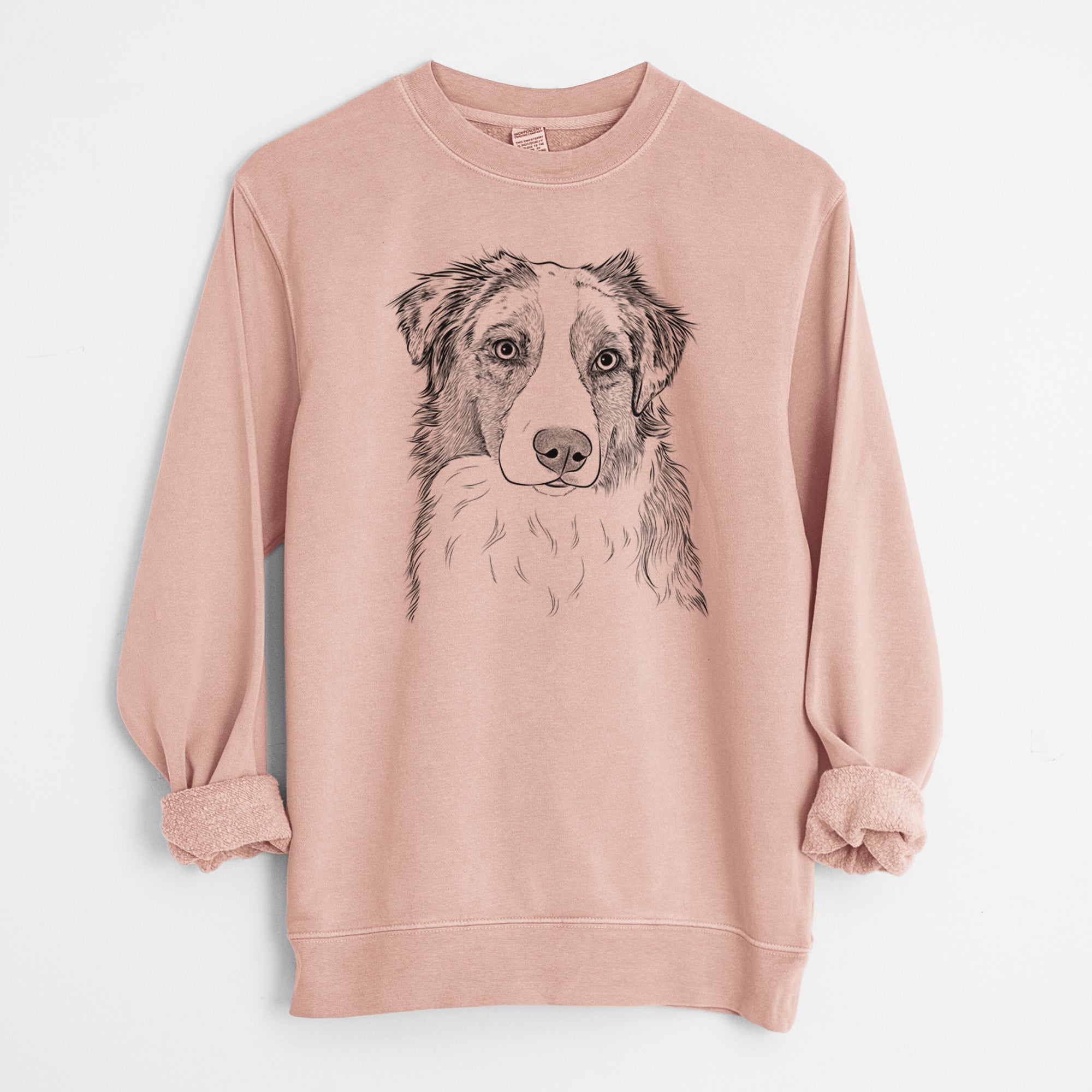 Bare Ginger the Australian Shepherd - Unisex Pigment Dyed Crew Sweatshirt