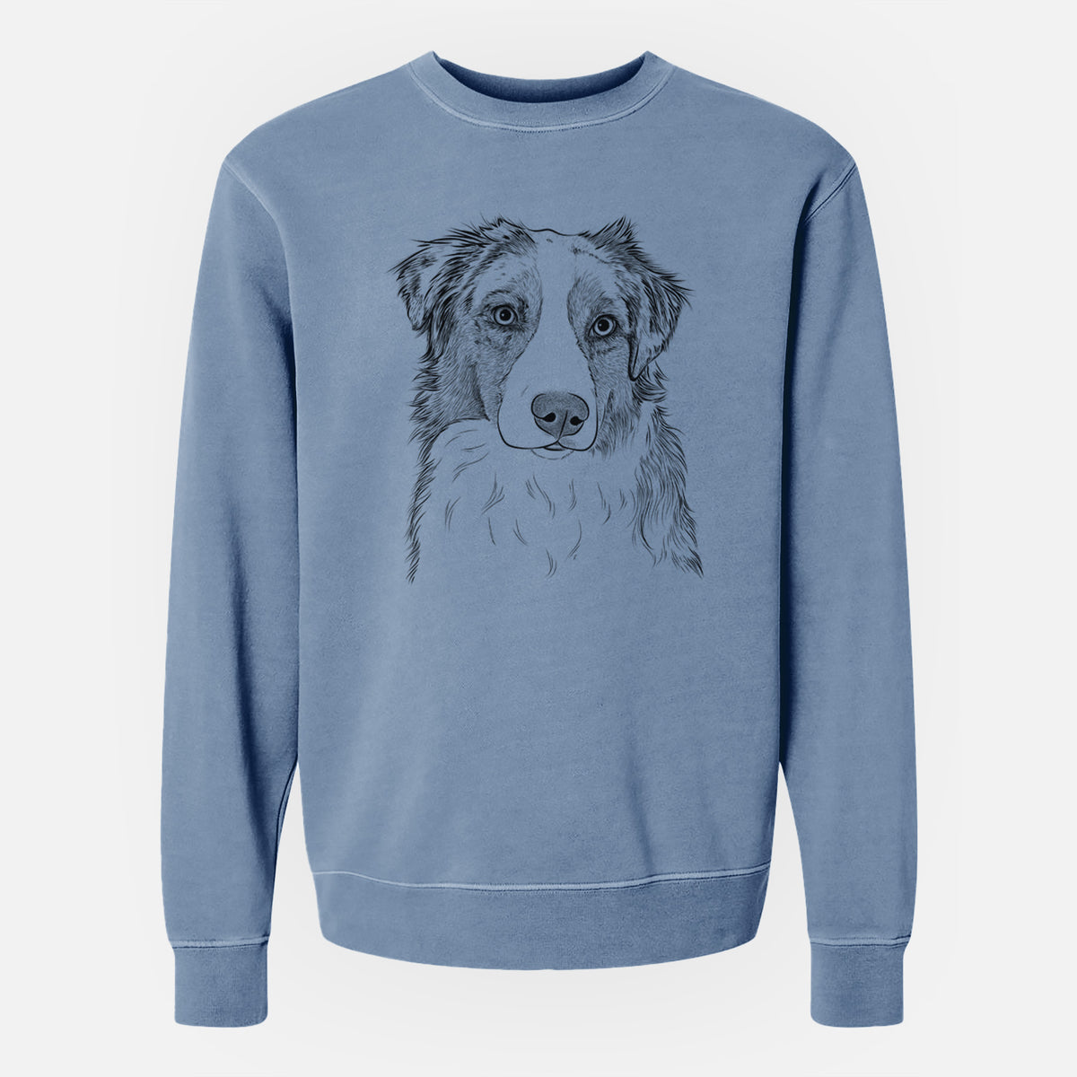 Bare Ginger the Australian Shepherd - Unisex Pigment Dyed Crew Sweatshirt