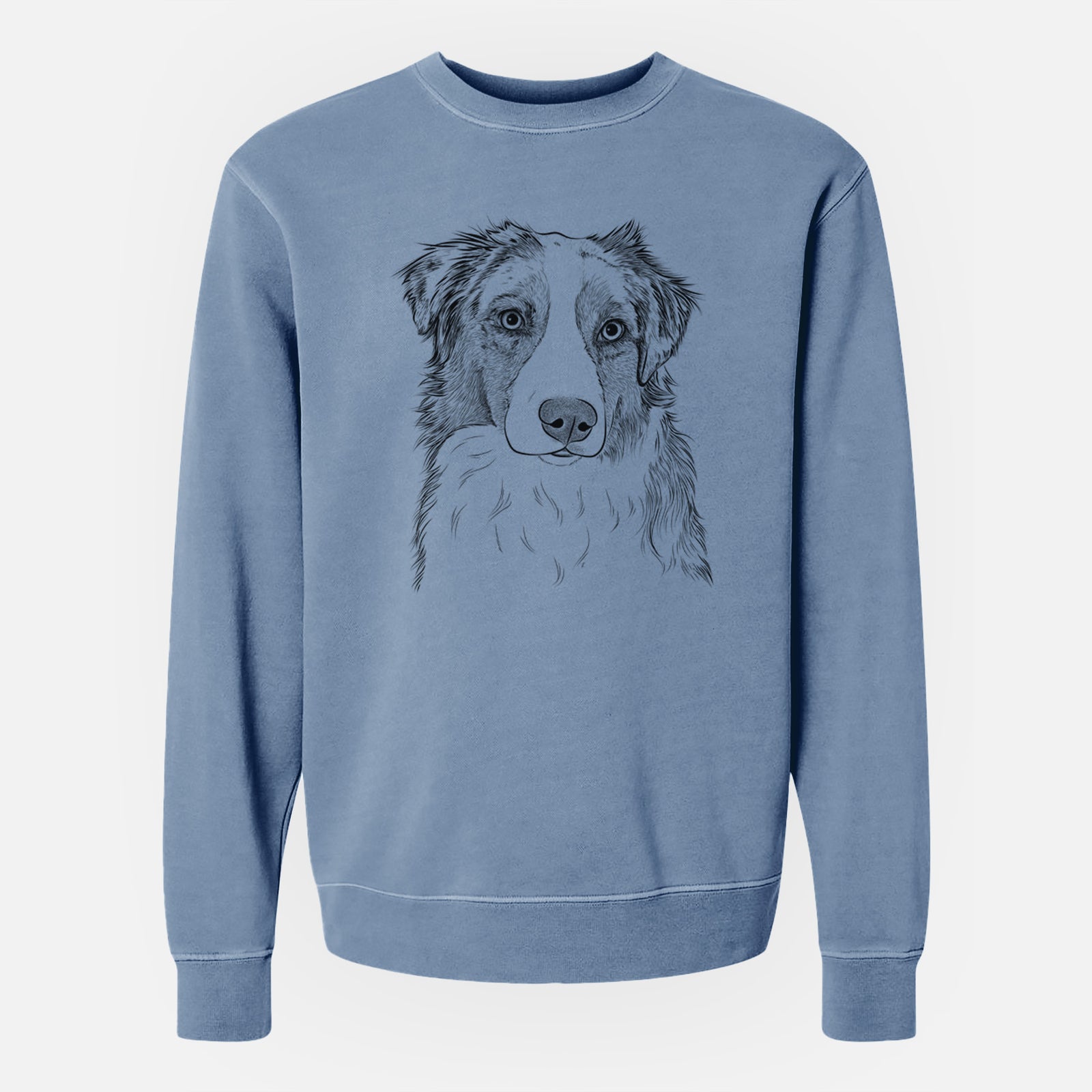 Bare Ginger the Australian Shepherd - Unisex Pigment Dyed Crew Sweatshirt