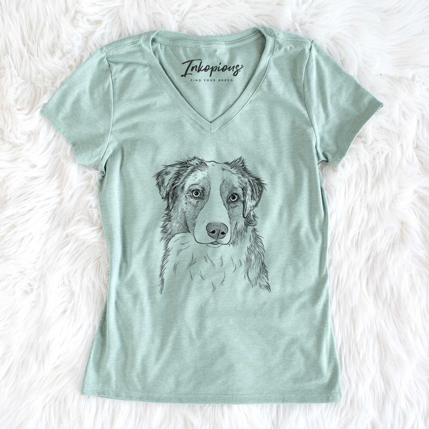 Bare Ginger the Australian Shepherd - Women's V-neck Shirt