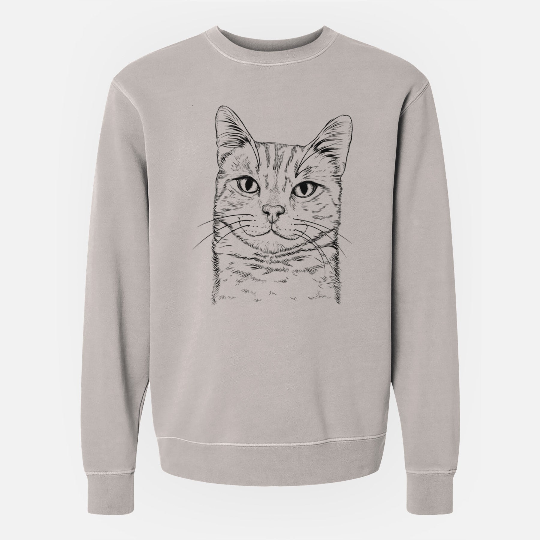 Bare Ginger Tom the Tabby Cat - Unisex Pigment Dyed Crew Sweatshirt