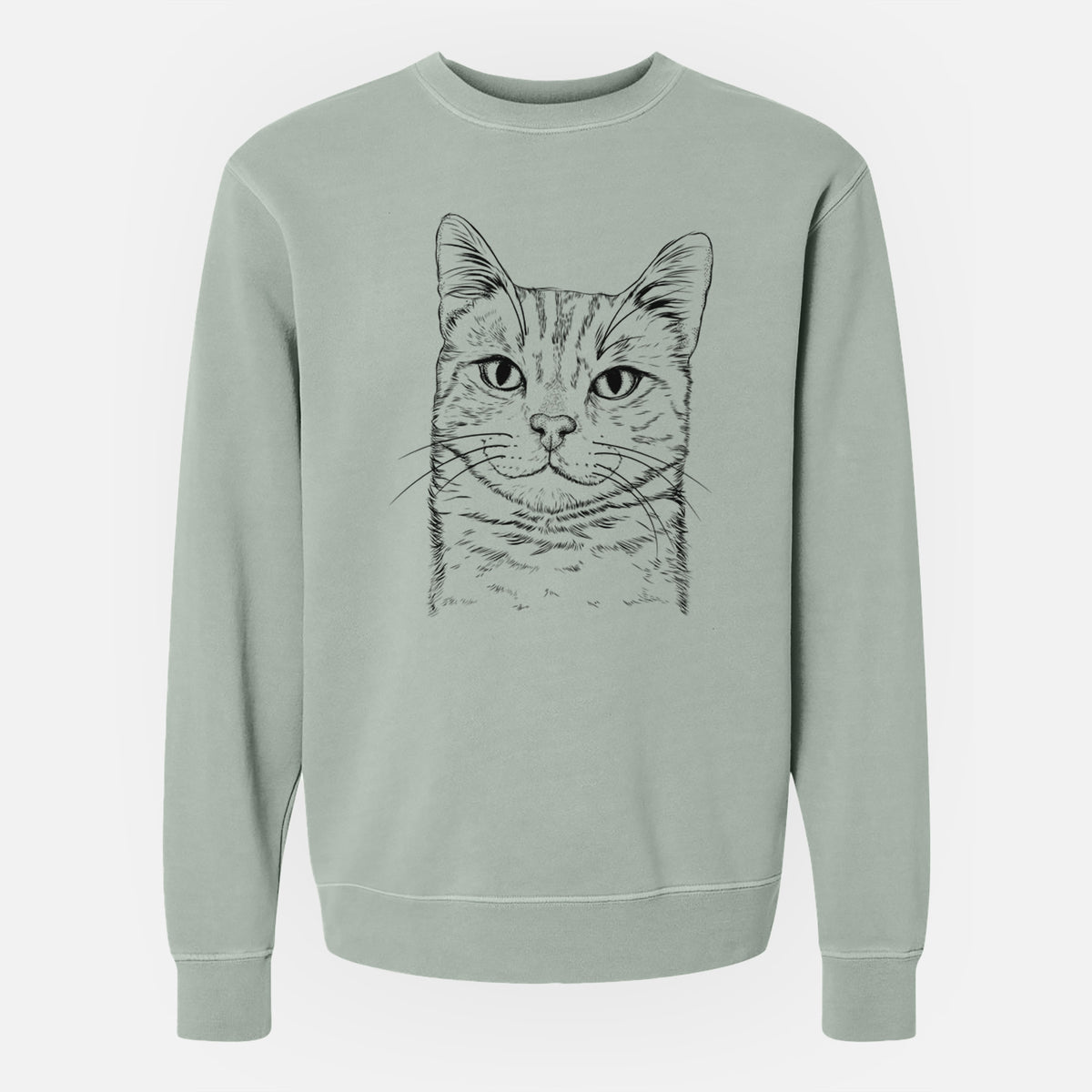 Bare Ginger Tom the Tabby Cat - Unisex Pigment Dyed Crew Sweatshirt