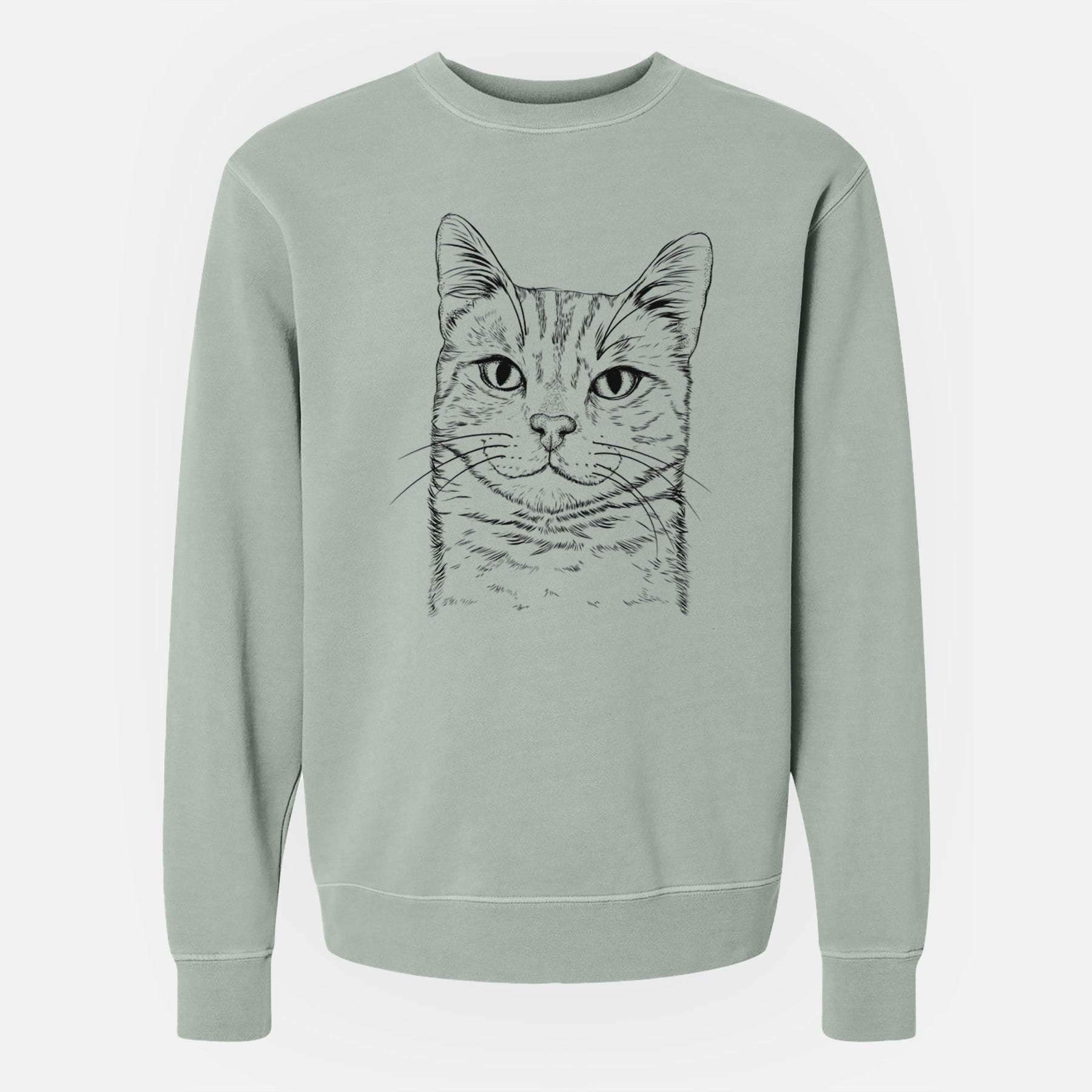 Bare Ginger Tom the Tabby Cat - Unisex Pigment Dyed Crew Sweatshirt