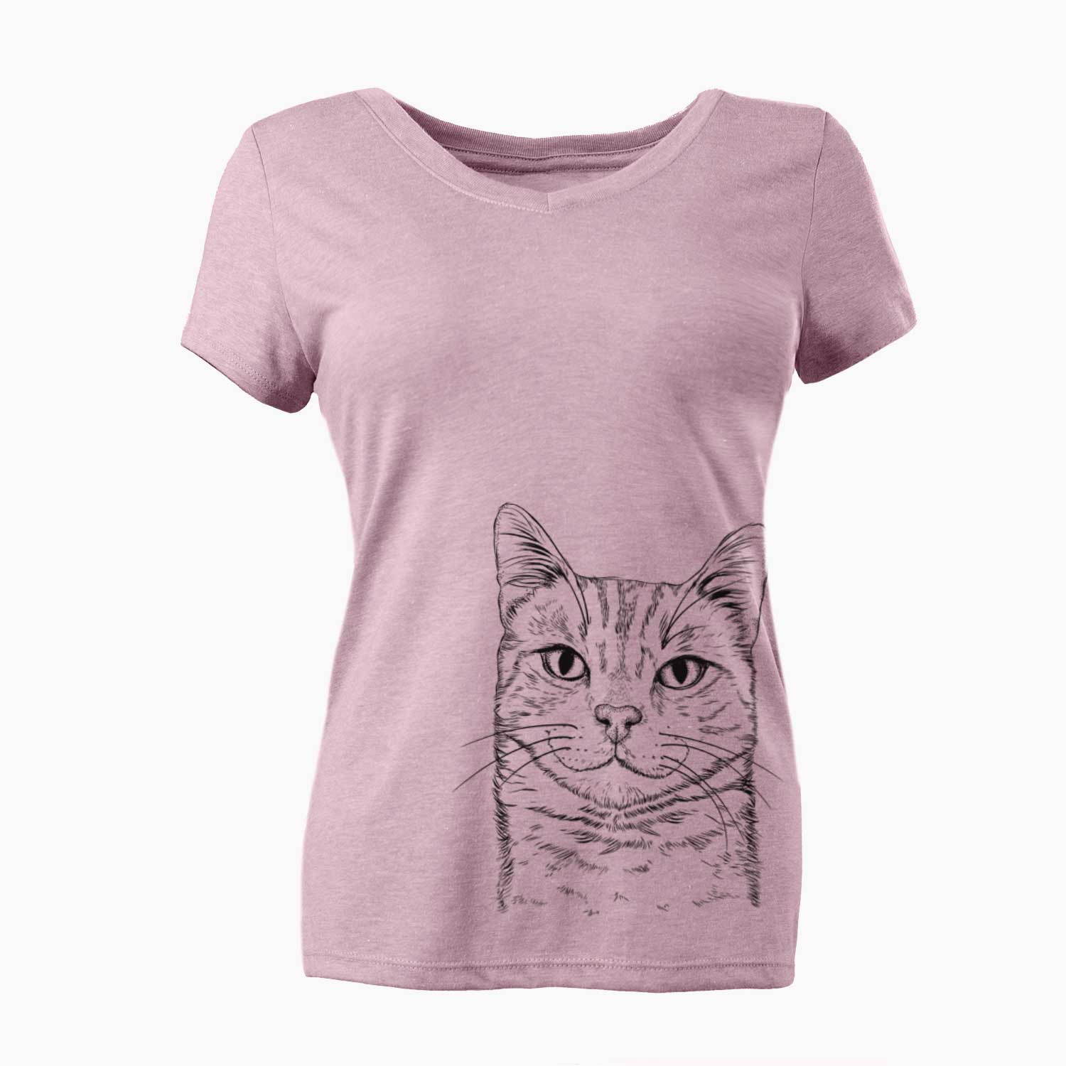 Bare Ginger Tom the Tabby Cat - Women's V-neck Shirt