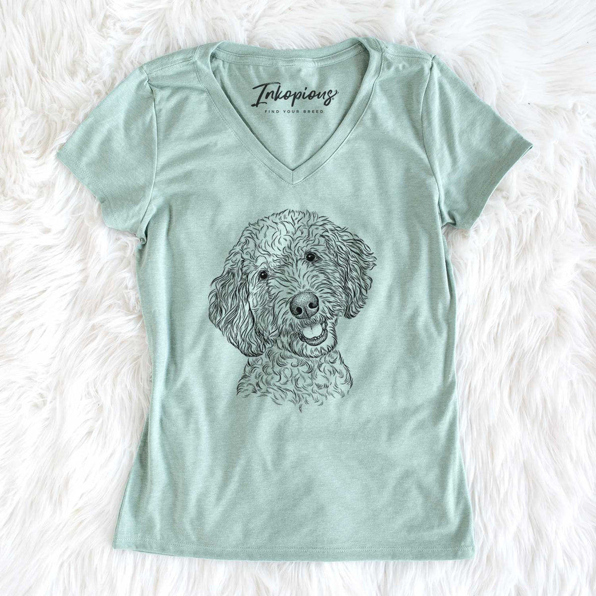 Bare Gizmo the Goldendoodle - Women&#39;s V-neck Shirt