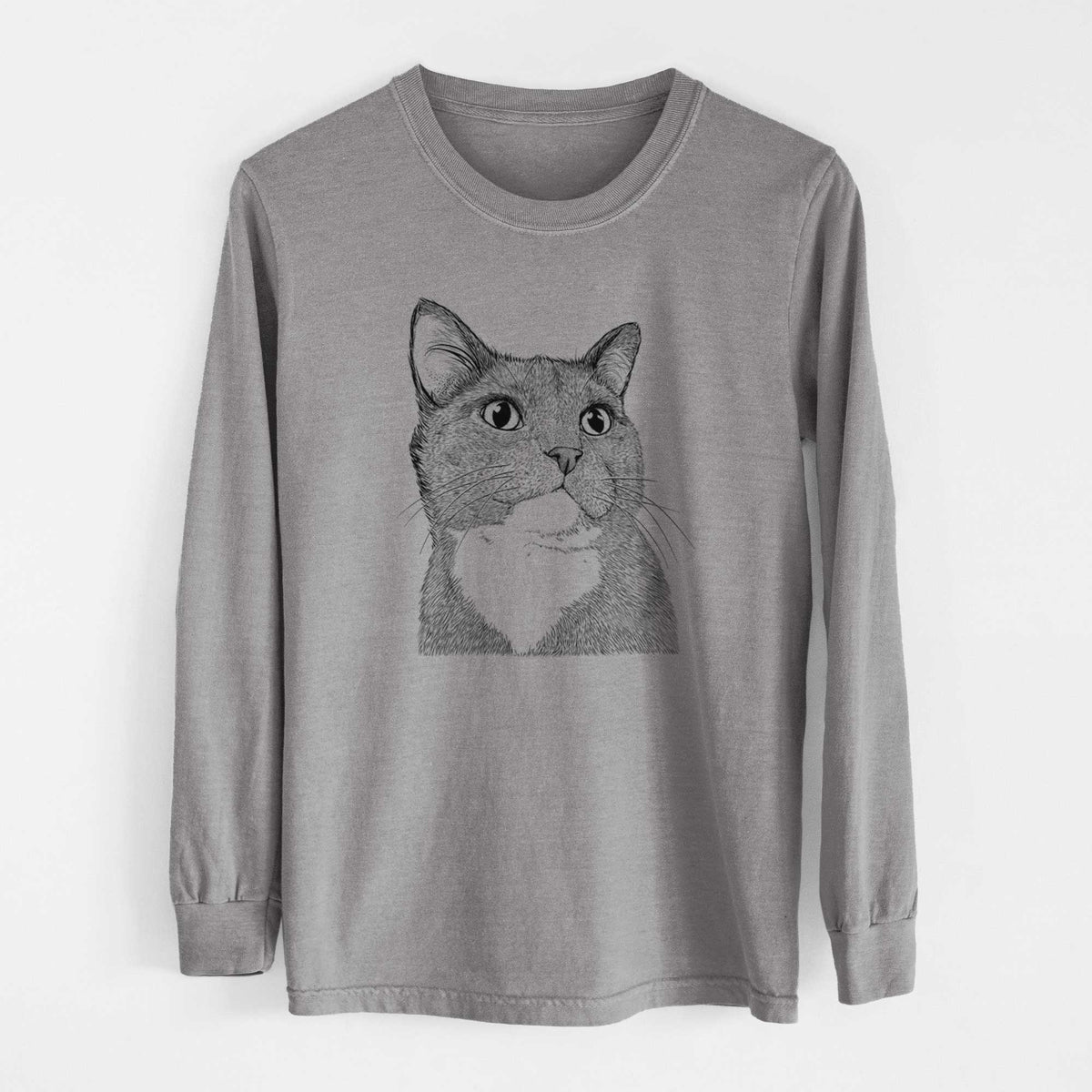 Bare Gizmo the Grey Cat - Heavyweight 100% Cotton Long Sleeve