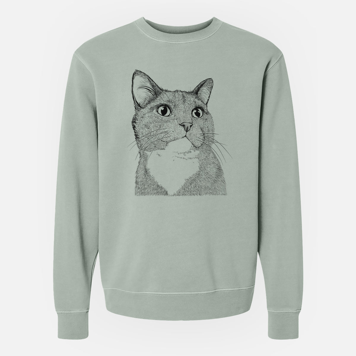 Bare Gizmo the Grey Cat - Unisex Pigment Dyed Crew Sweatshirt