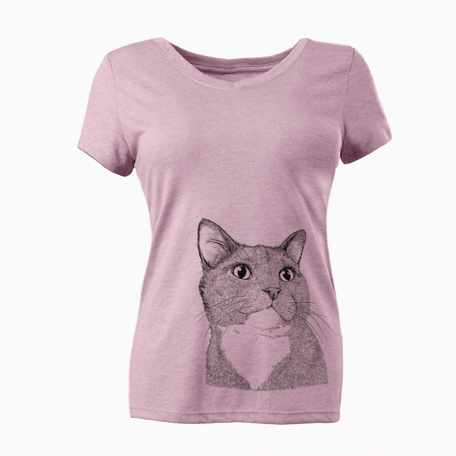 Bare Gizmo the Grey Cat - Women's V-neck Shirt