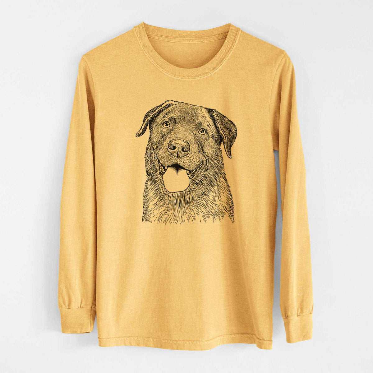 Bare Gonzo the Chocolate Lab - Heavyweight 100% Cotton Long Sleeve