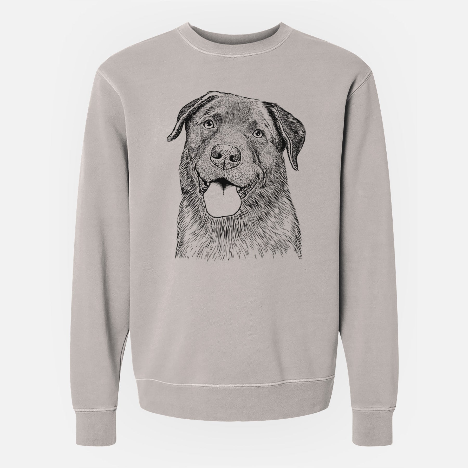 Bare Gonzo the Chocolate Lab - Unisex Pigment Dyed Crew Sweatshirt