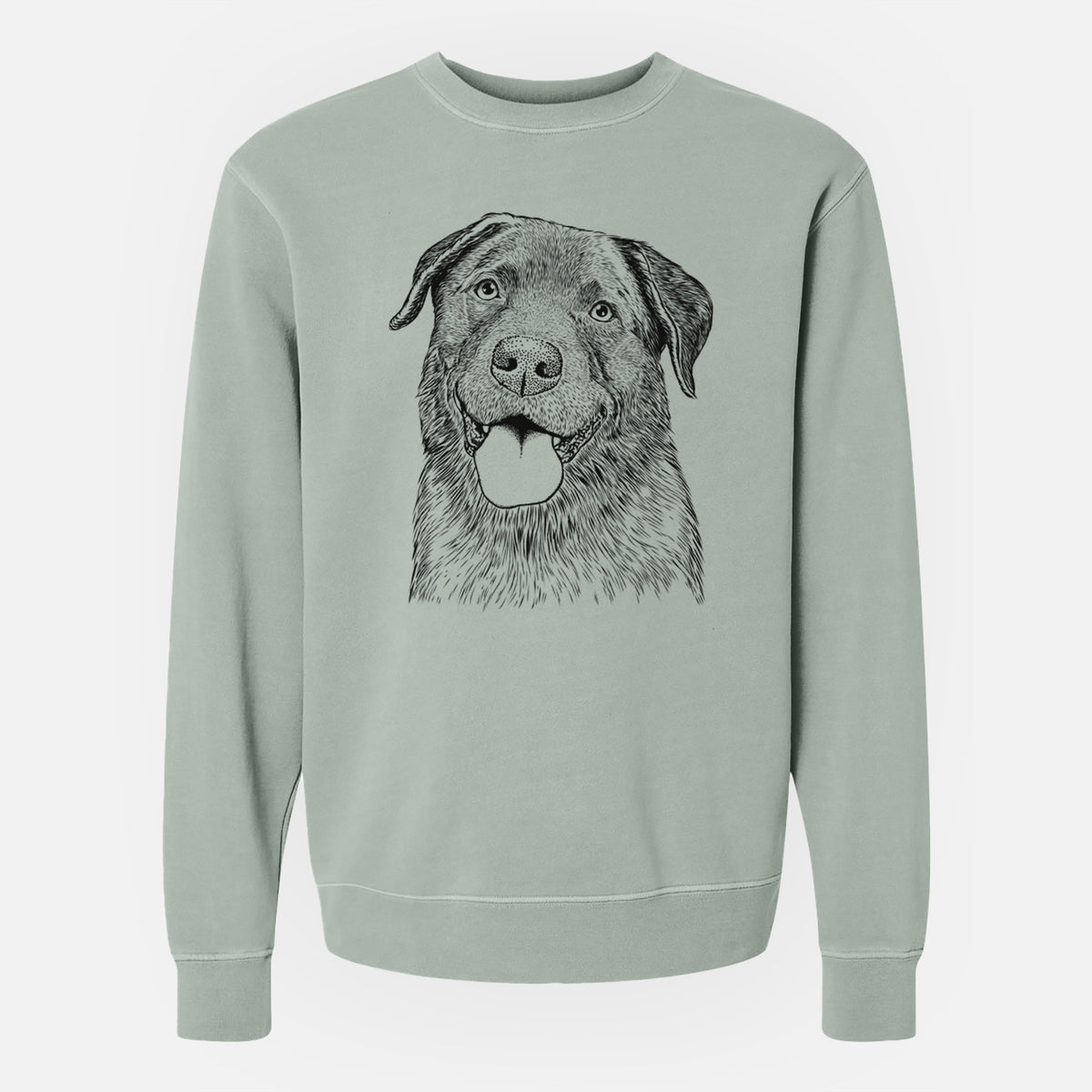 Bare Gonzo the Chocolate Lab - Unisex Pigment Dyed Crew Sweatshirt