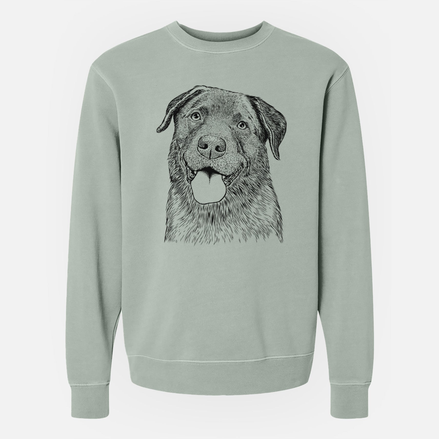 Bare Gonzo the Chocolate Lab - Unisex Pigment Dyed Crew Sweatshirt