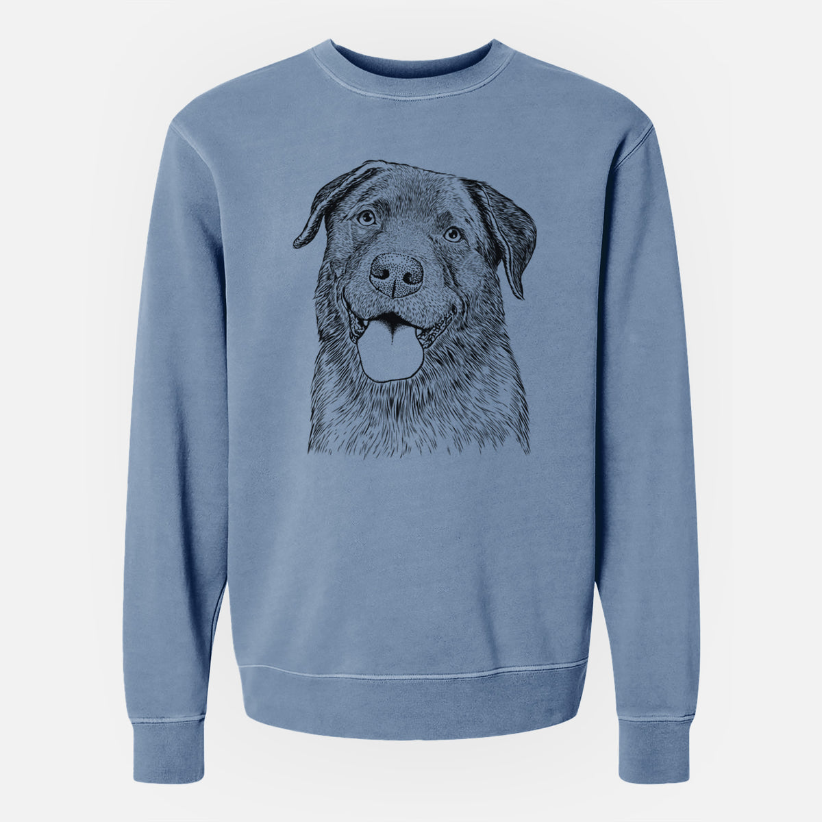 Bare Gonzo the Chocolate Lab - Unisex Pigment Dyed Crew Sweatshirt