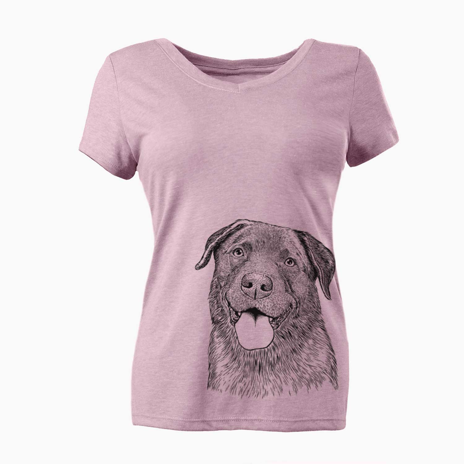 Bare Gonzo the Chocolate Lab - Women's V-neck Shirt