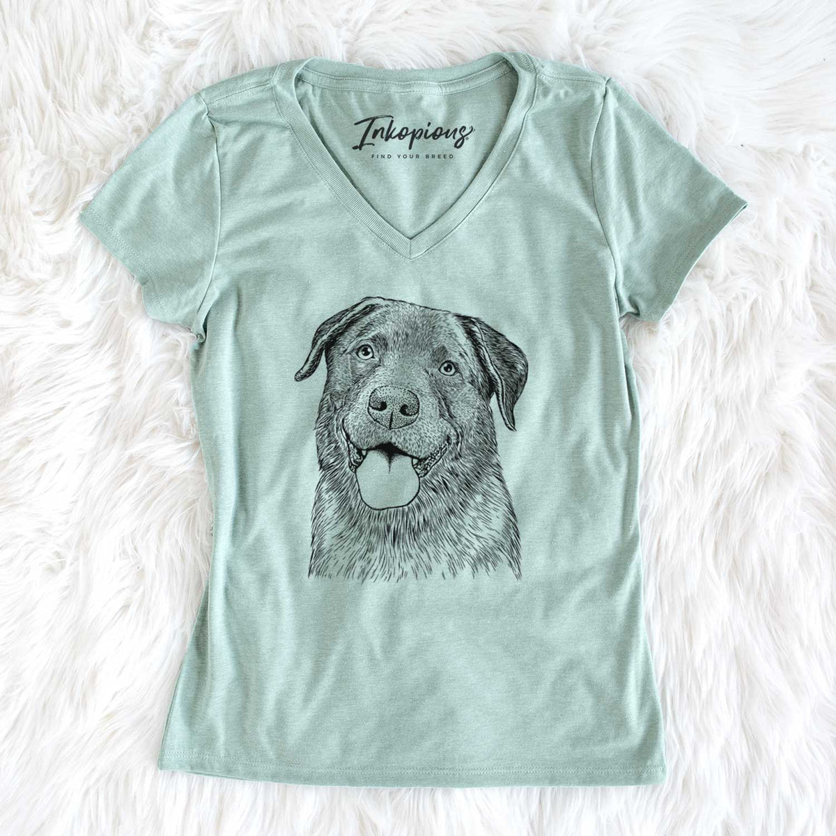 Bare Gonzo the Chocolate Lab - Women&#39;s V-neck Shirt