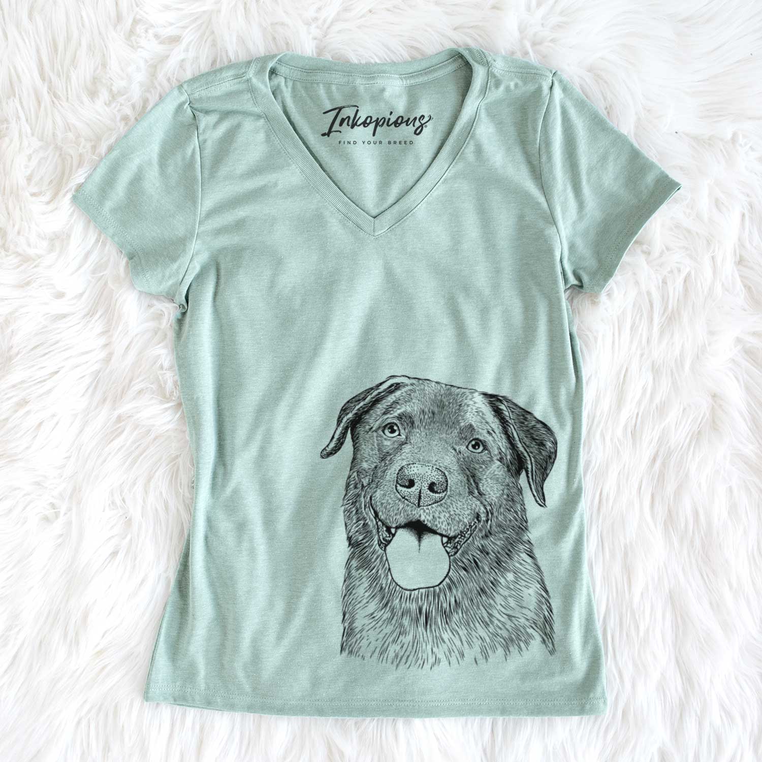 Bare Gonzo the Chocolate Lab - Women's V-neck Shirt