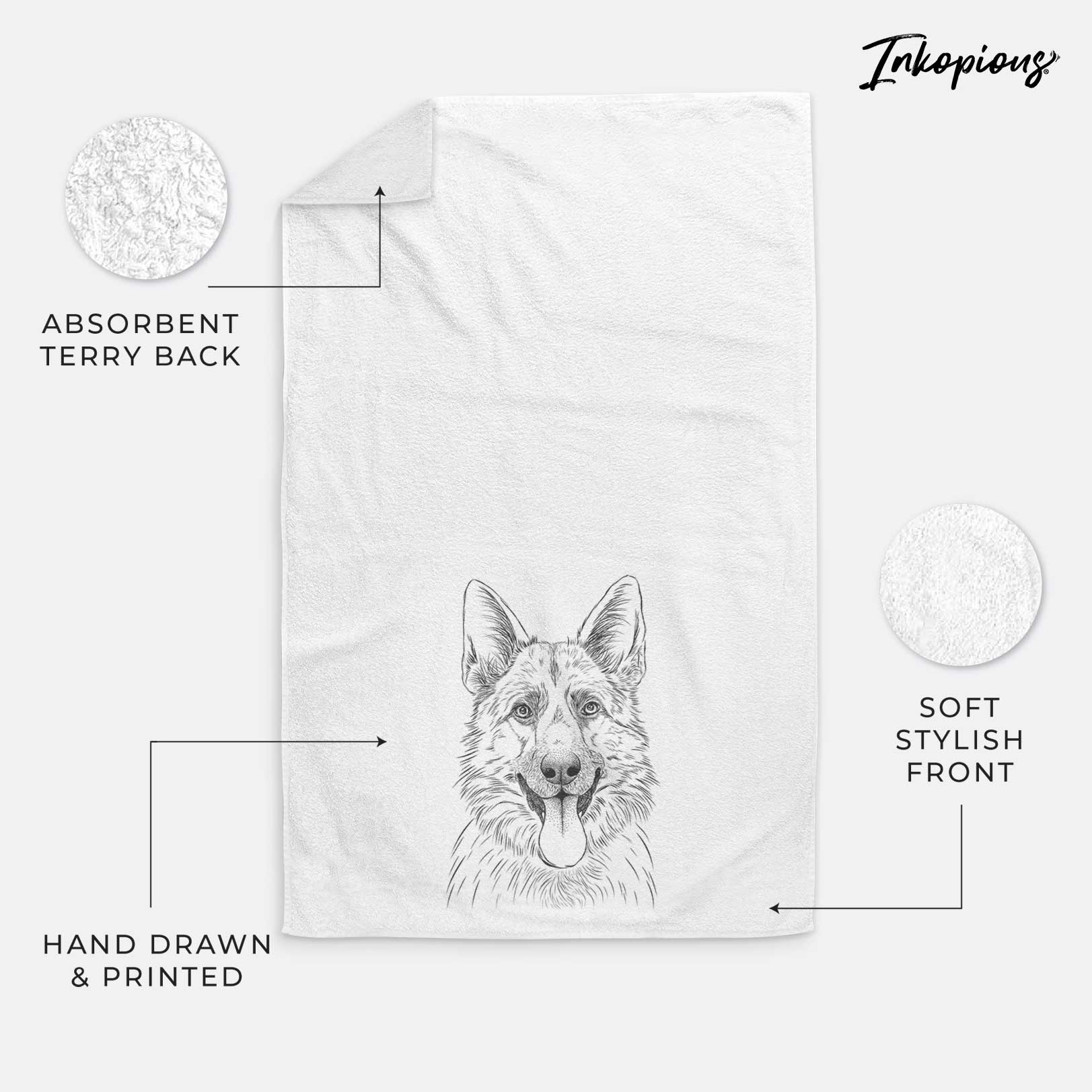 Grace the German Shepherd Decorative Hand Towel