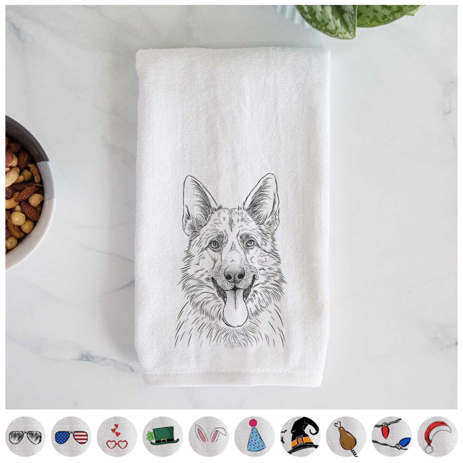 Grace the German Shepherd Decorative Hand Towel