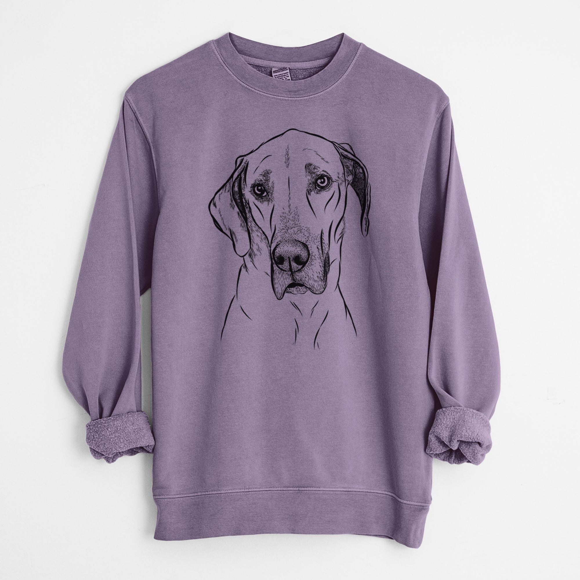 Bare Gracie the Great Dane - Unisex Pigment Dyed Crew Sweatshirt