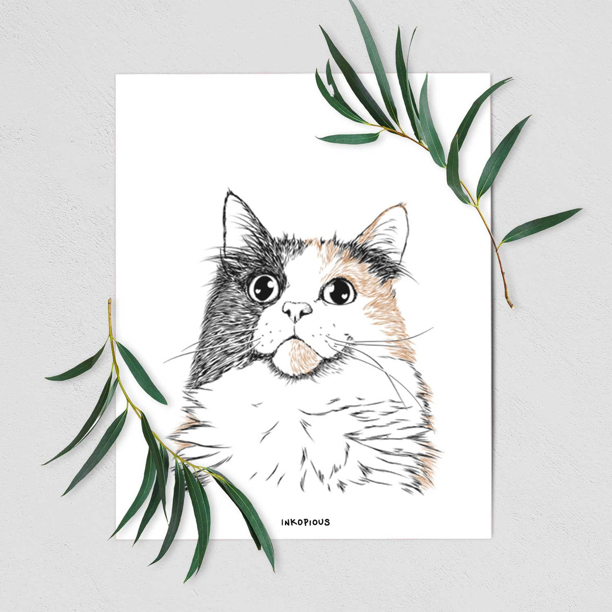 Greta the Calico Cat Art Print