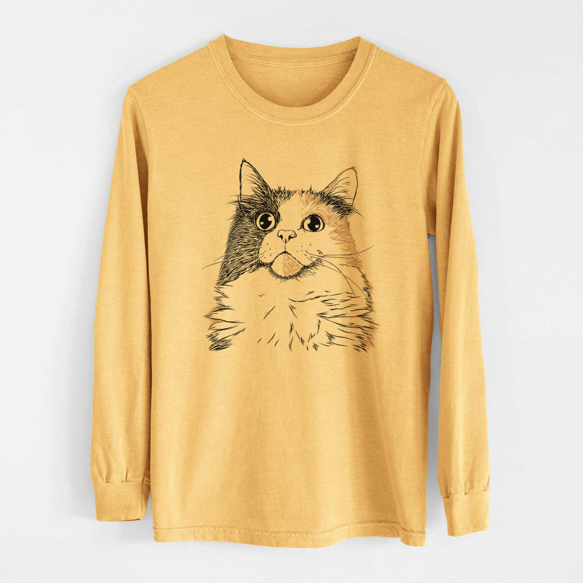 Bare Greta the Calico Cat - Heavyweight 100% Cotton Long Sleeve