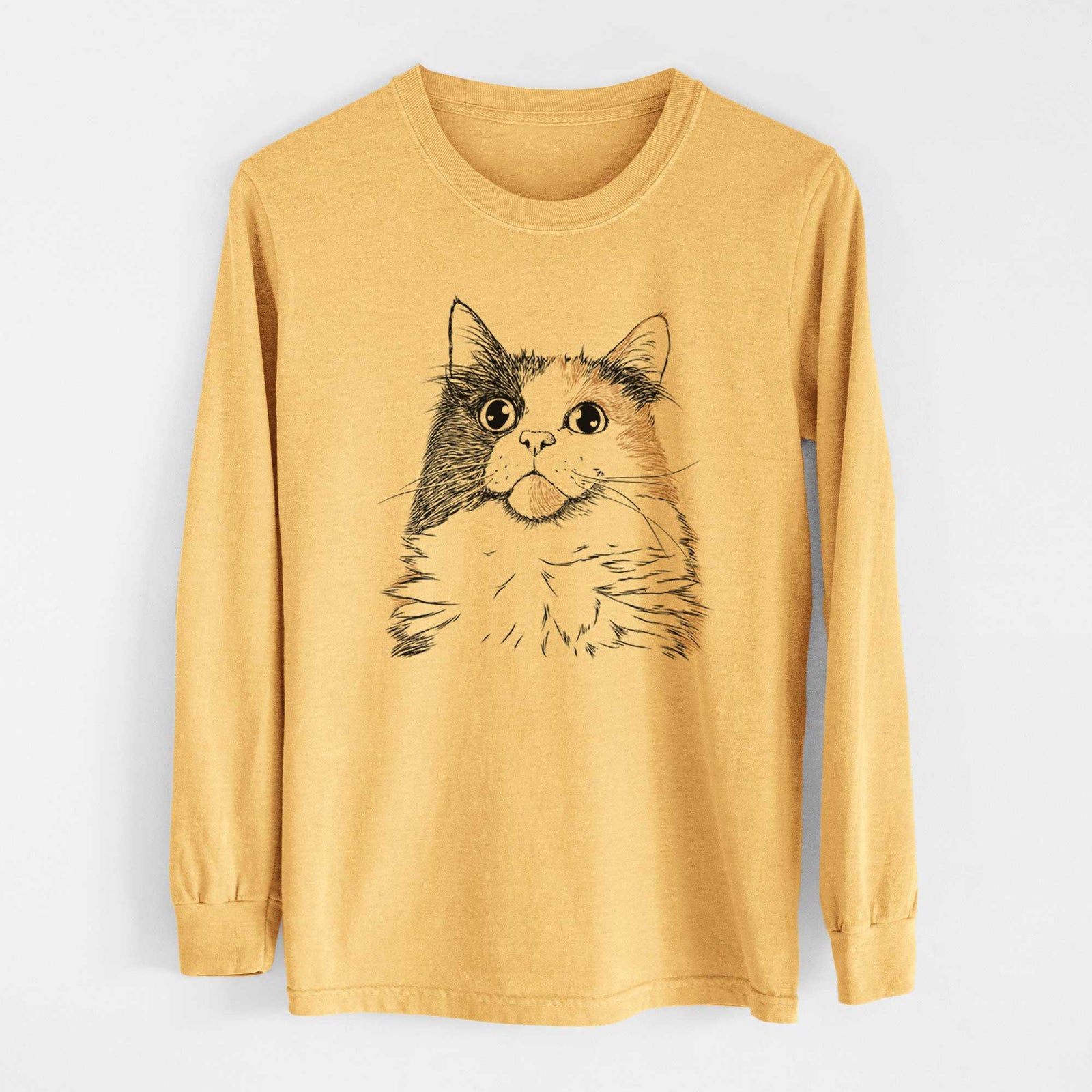 Bare Greta the Calico Cat - Heavyweight 100% Cotton Long Sleeve