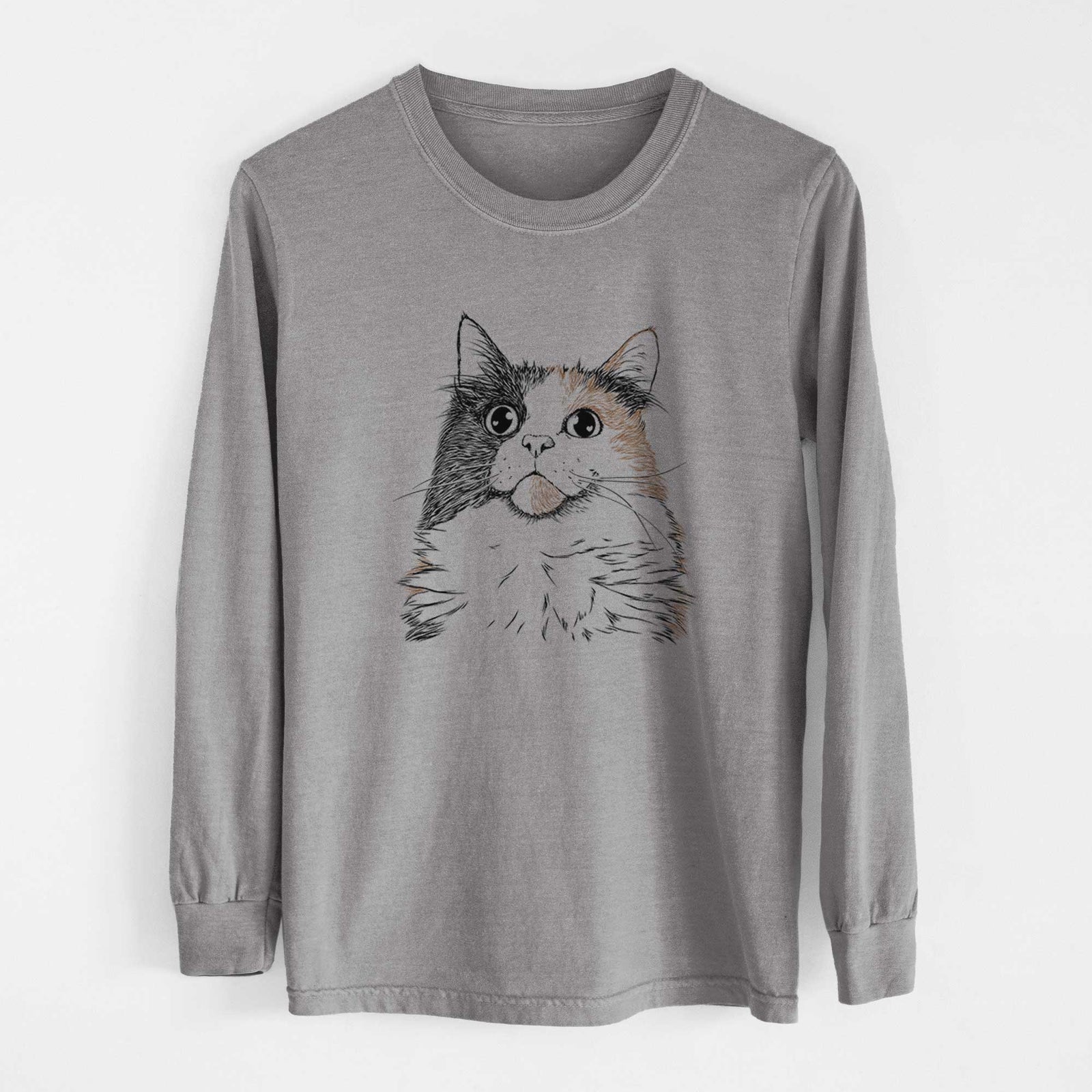 Bare Greta the Calico Cat - Heavyweight 100% Cotton Long Sleeve