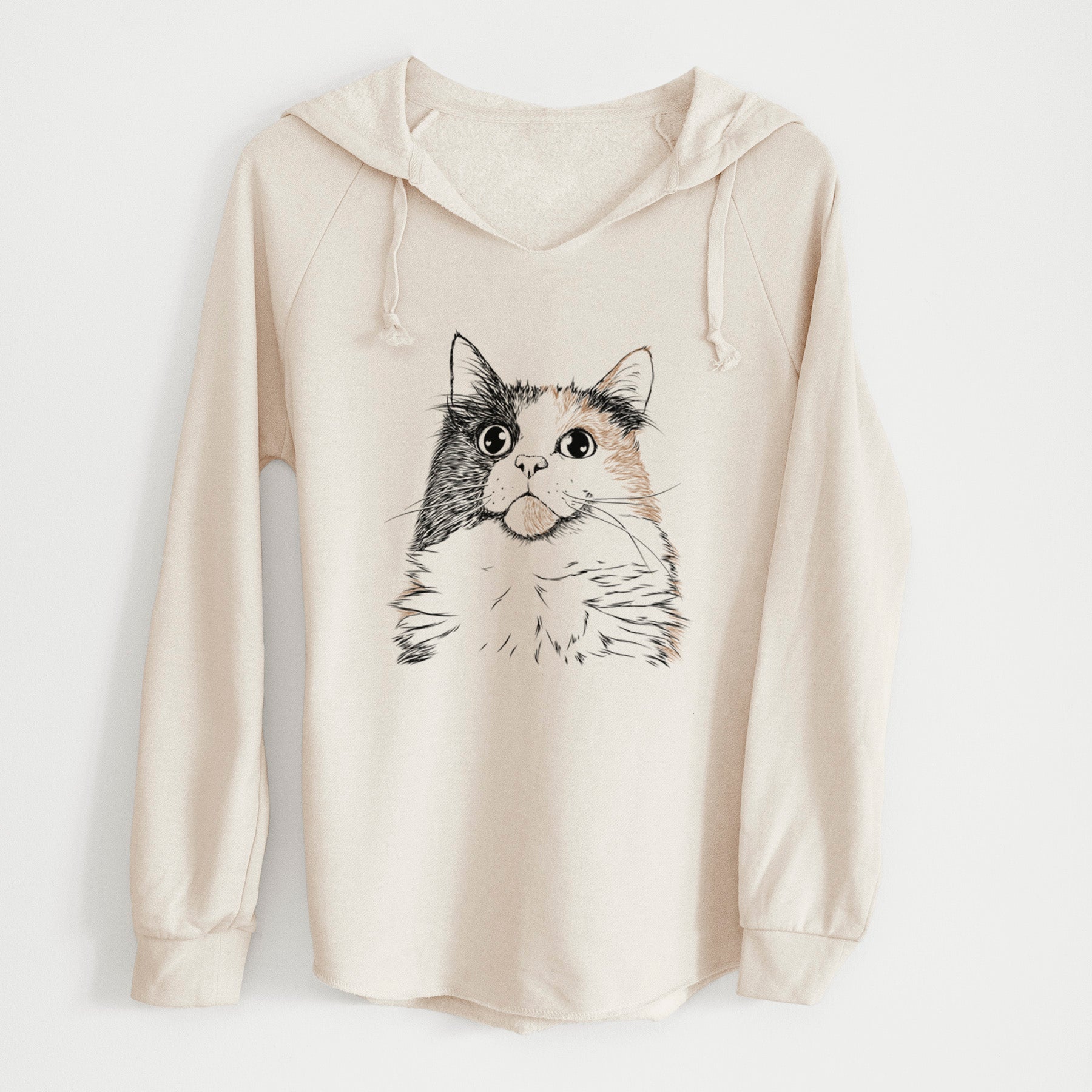 Bare Greta the Calico Cat - Cali Wave Hooded Sweatshirt