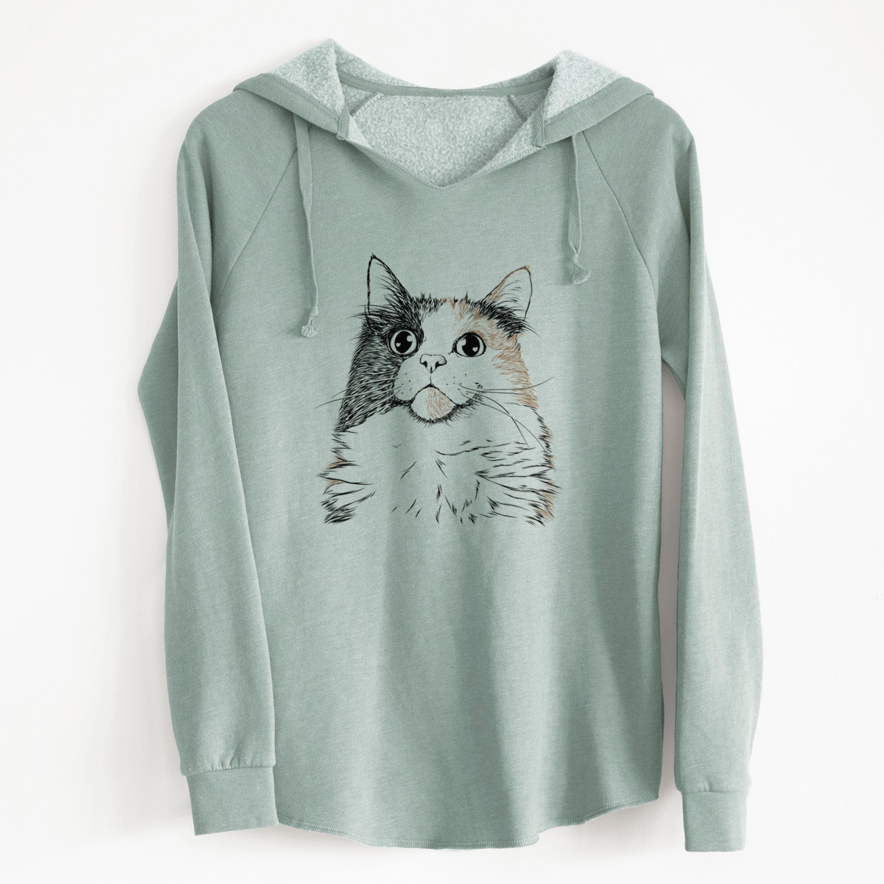 Bare Greta the Calico Cat - Cali Wave Hooded Sweatshirt