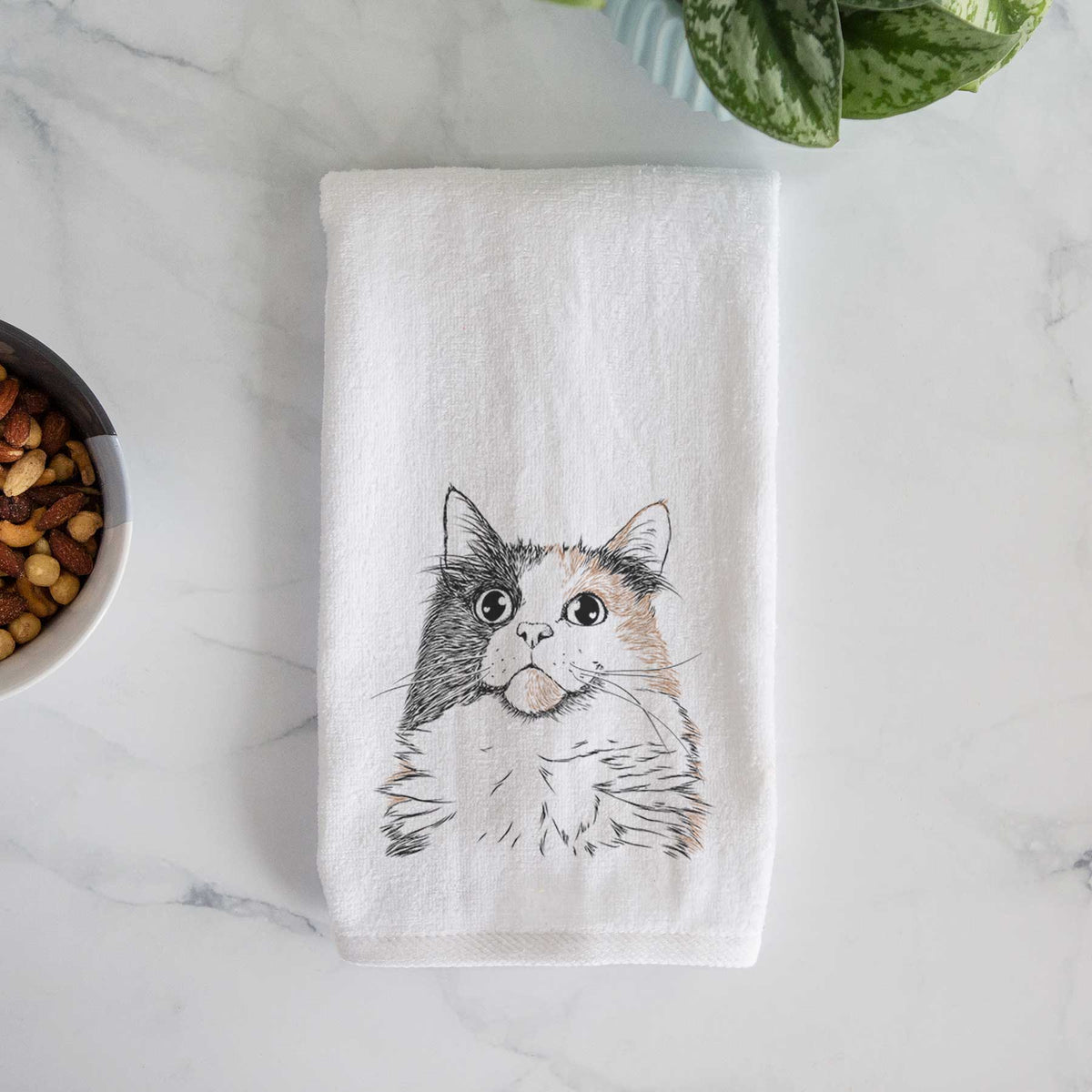 Greta the Calico Cat Decorative Hand Towel