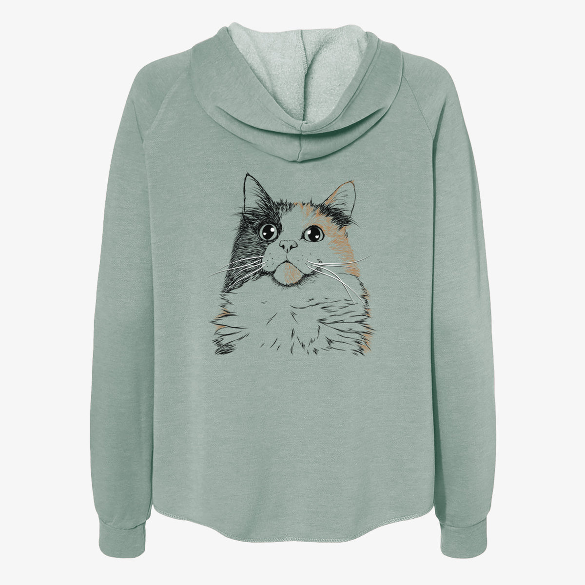 Greta the Calico Cat - Women's Cali Wave Zip-Up Sweatshirt