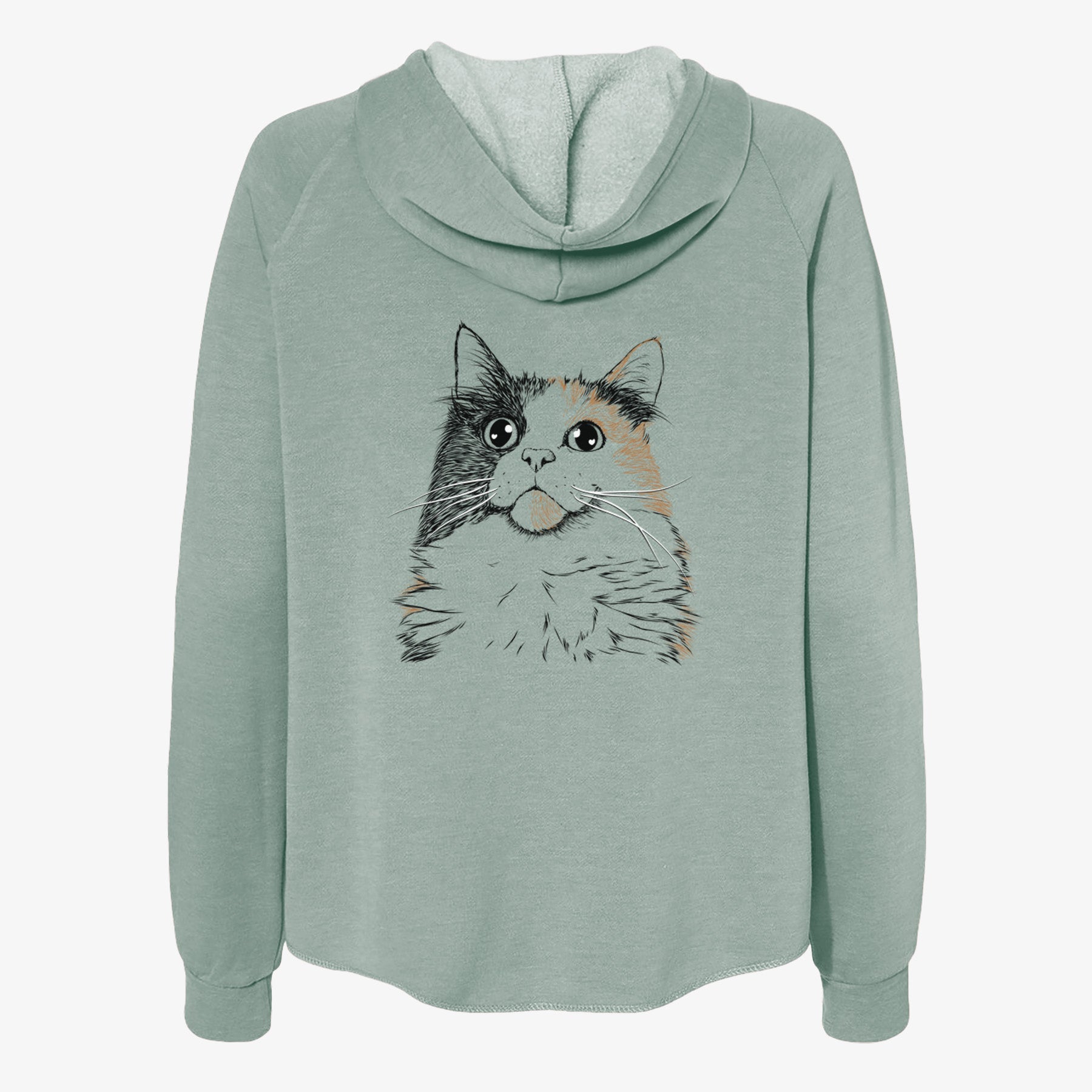Greta the Calico Cat - Women's Cali Wave Zip-Up Sweatshirt