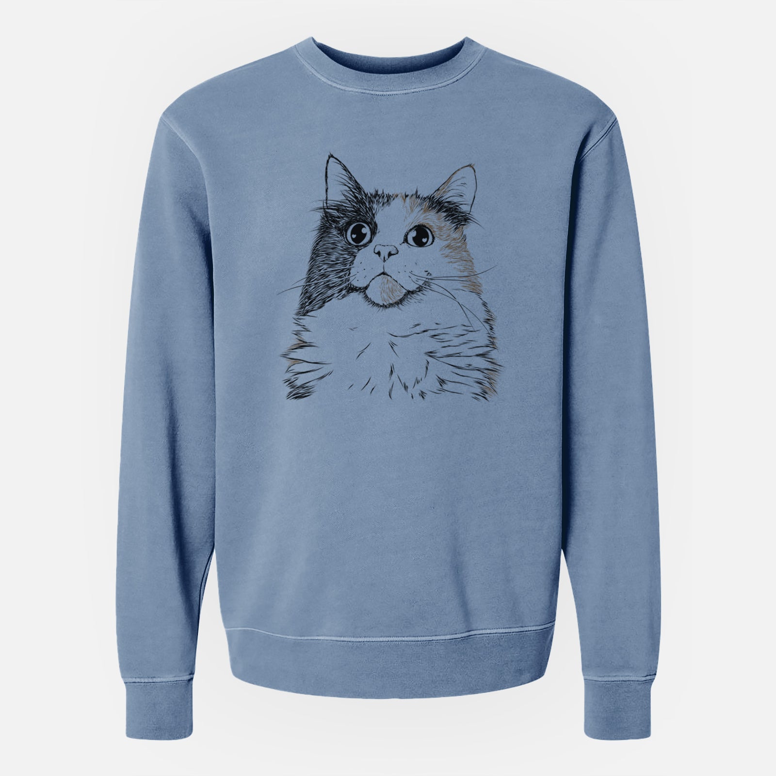 Bare Greta the Calico Cat - Unisex Pigment Dyed Crew Sweatshirt