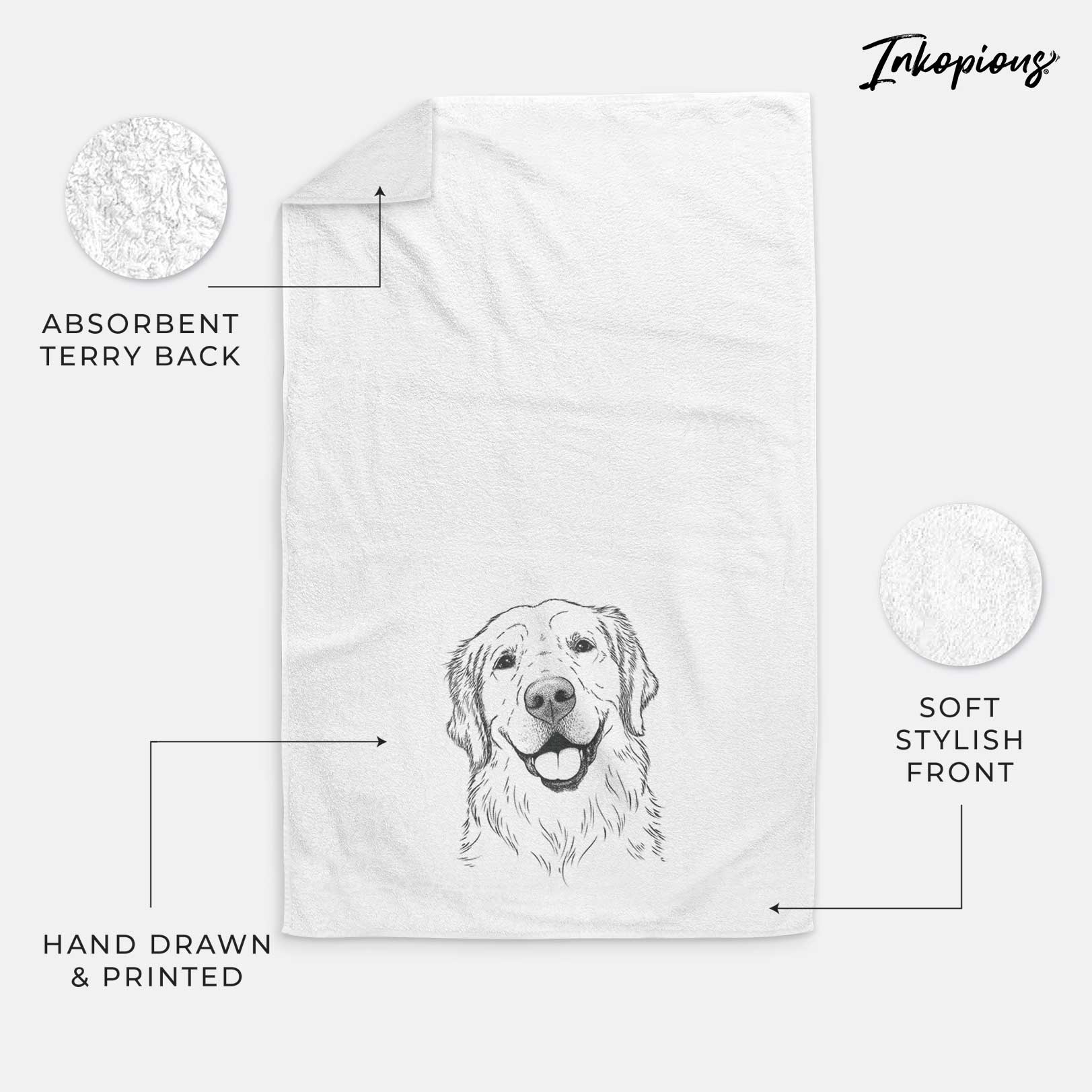 Griffin the Golden Retriever Decorative Hand Towel