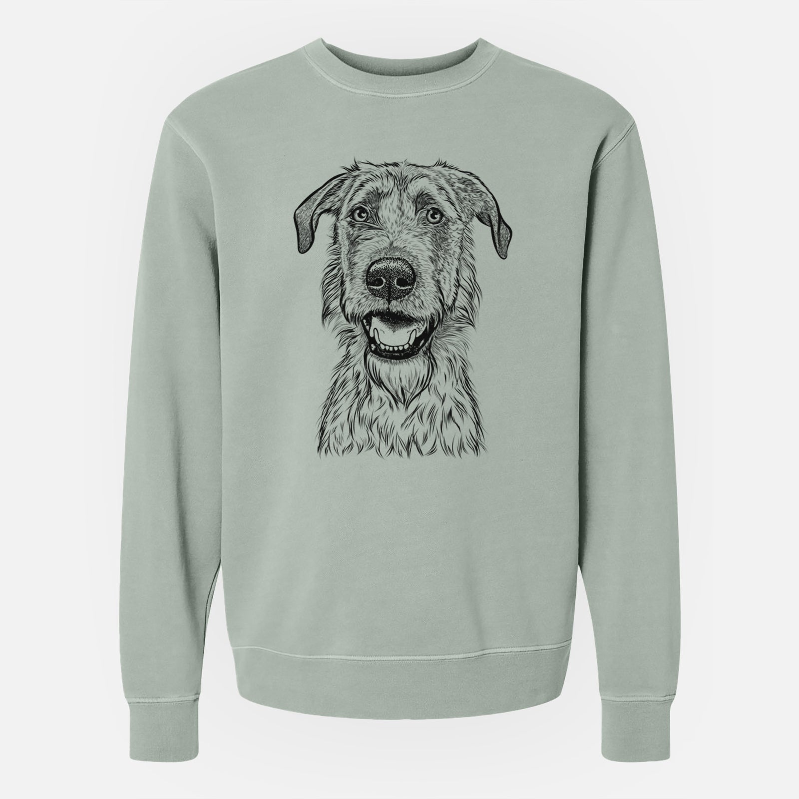 Bare Griffin the Irish Wolfhound - Unisex Pigment Dyed Crew Sweatshirt