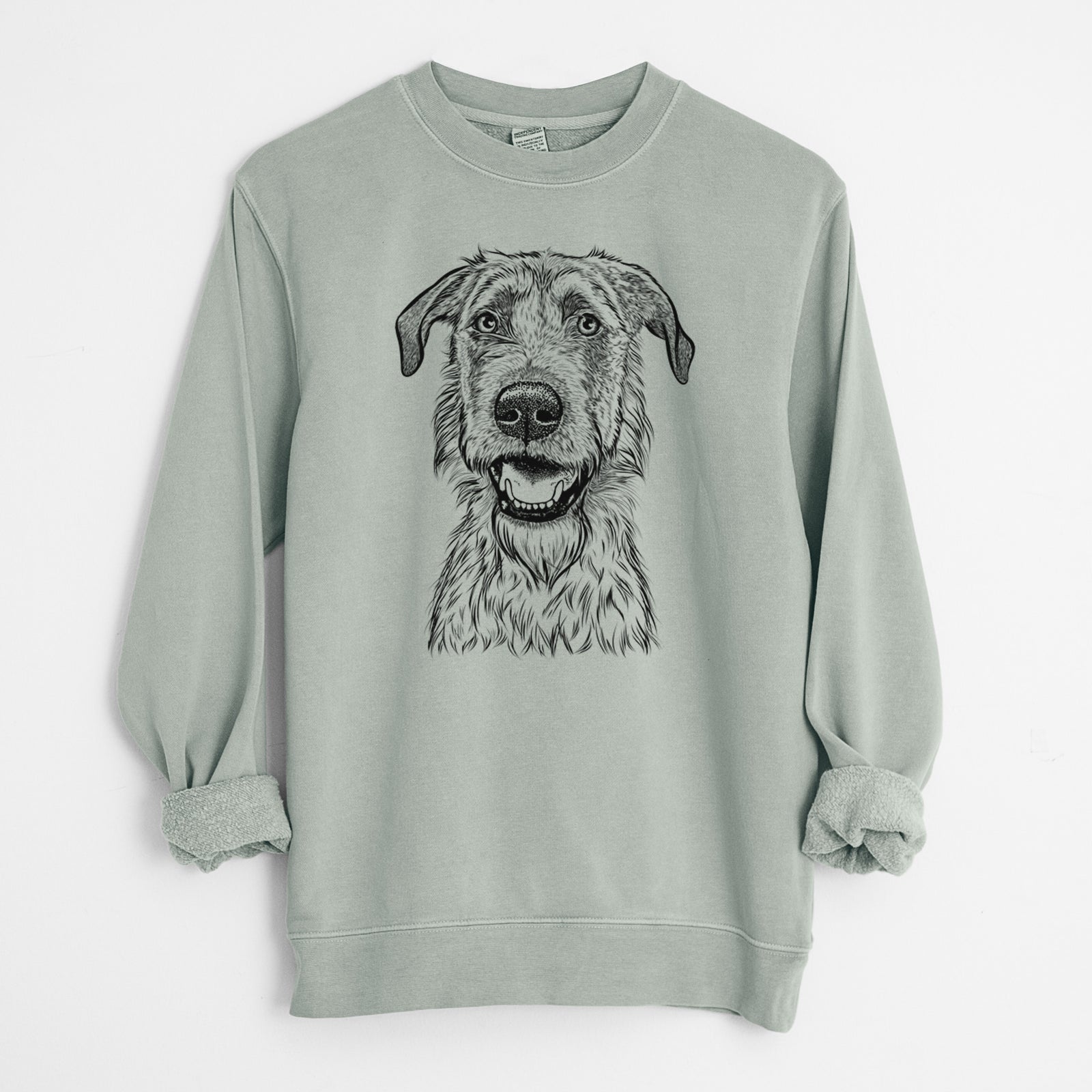Bare Griffin the Irish Wolfhound - Unisex Pigment Dyed Crew Sweatshirt