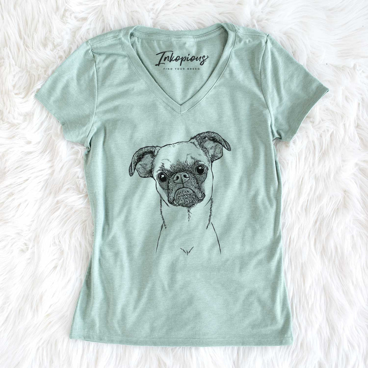 Bare Groot the Brussels Griffon - Women&#39;s V-neck Shirt