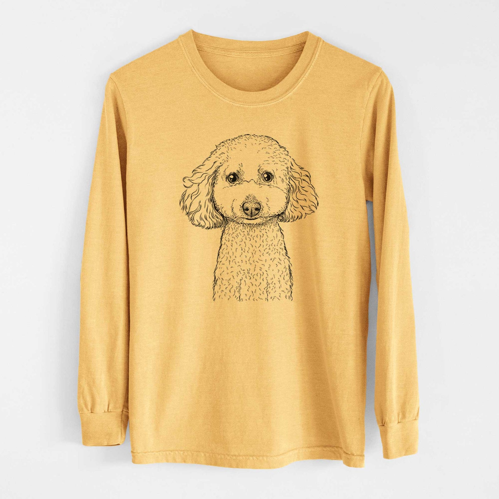 Bare Guinness the Toy Poodle Mix - Heavyweight 100% Cotton Long Sleeve