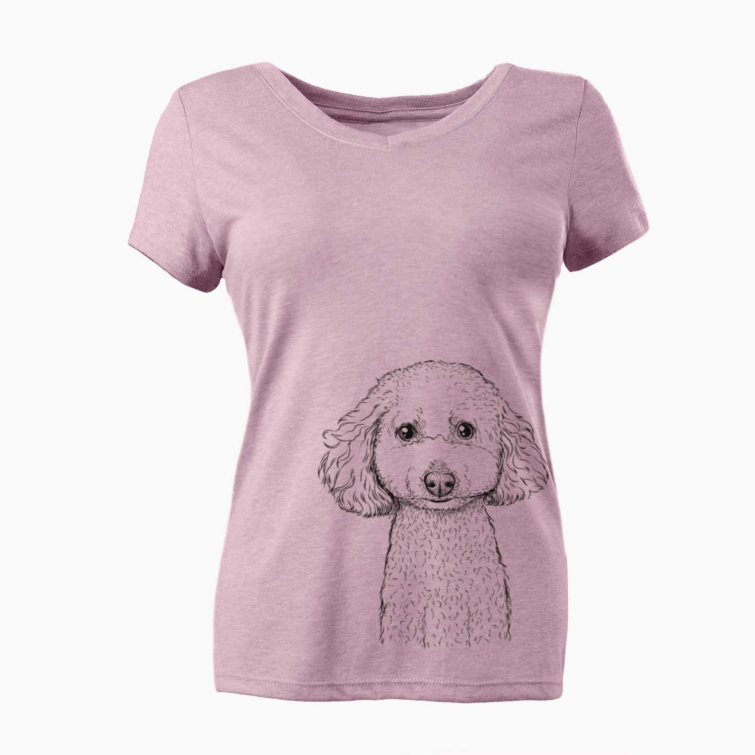 Bare Guinness the Toy Poodle Mix - Women's V-neck Shirt