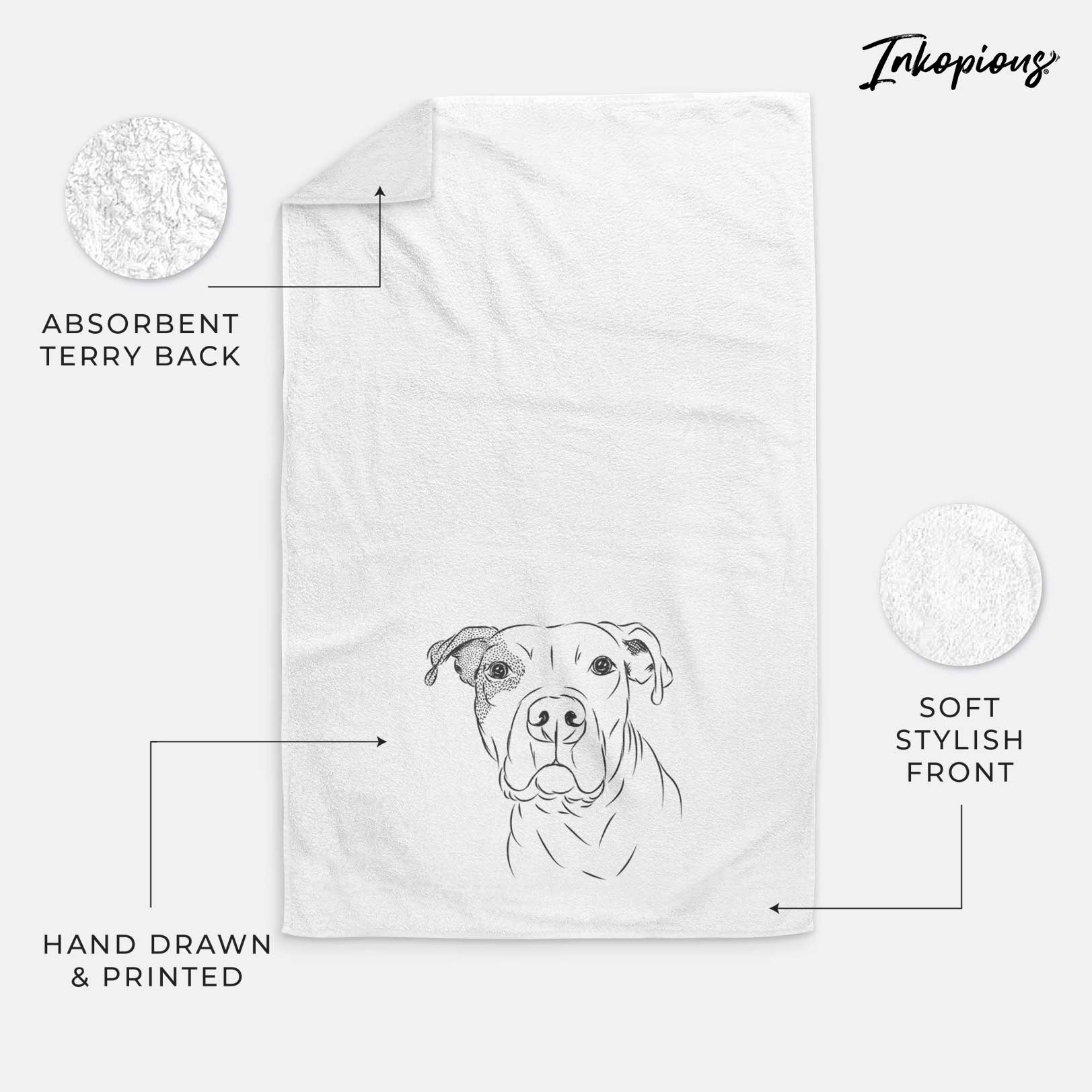 Gummy the Pitbull Decorative Hand Towel