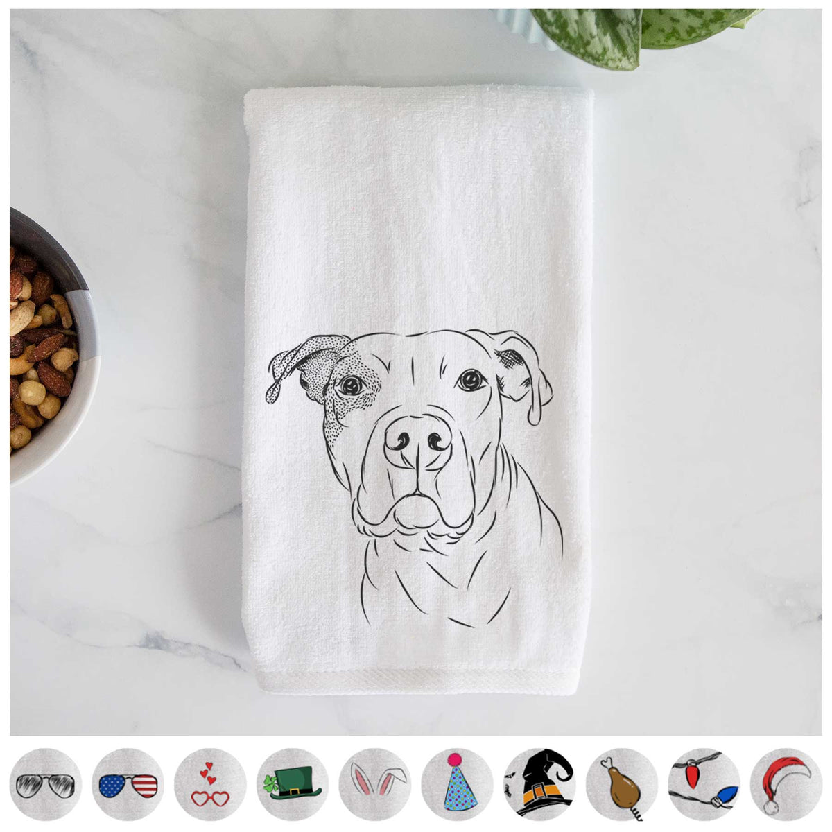 Gummy the Pitbull Decorative Hand Towel